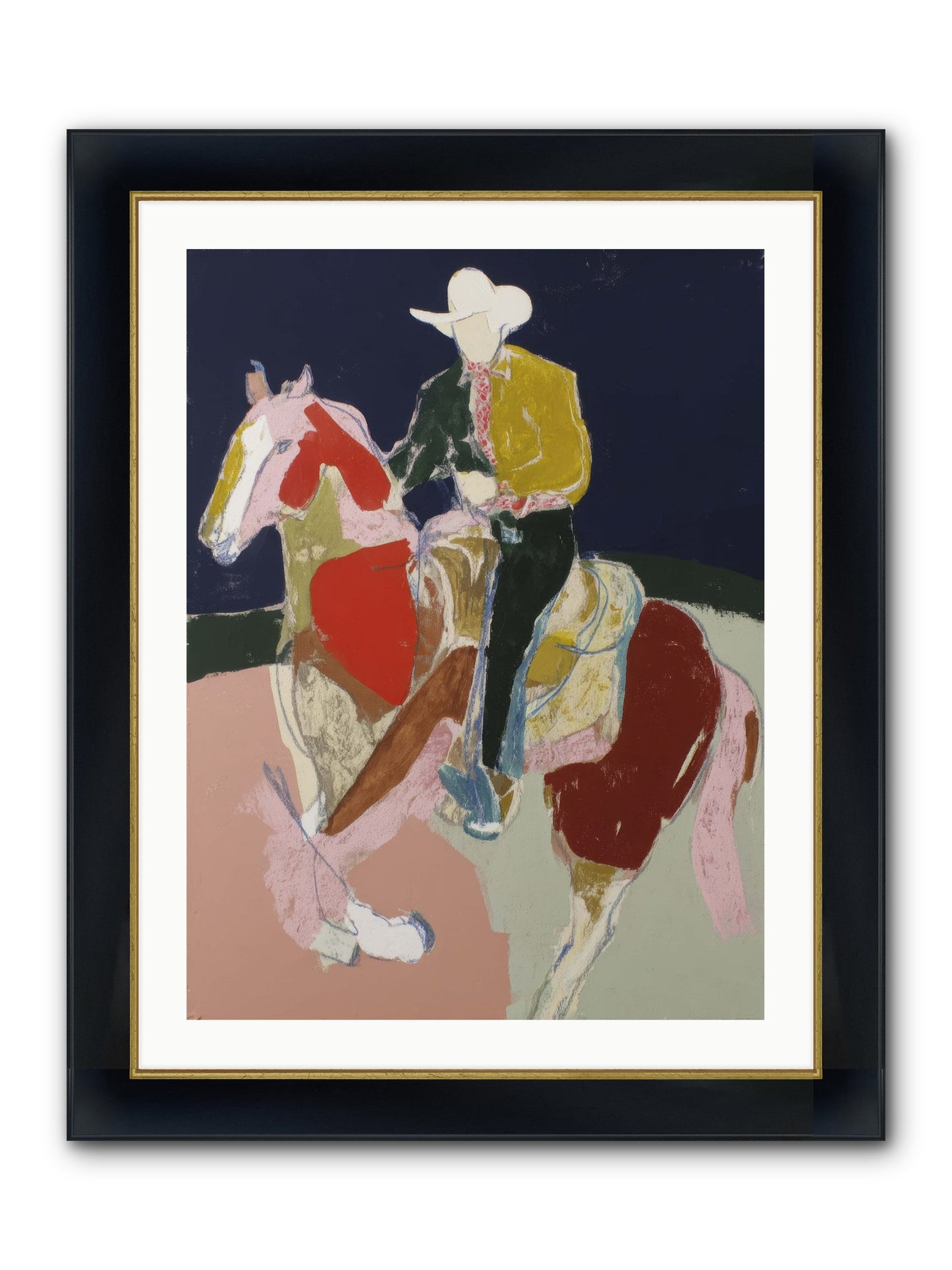 The Echo After Galloping Framed Print - Wide Black w/Gold 24x32