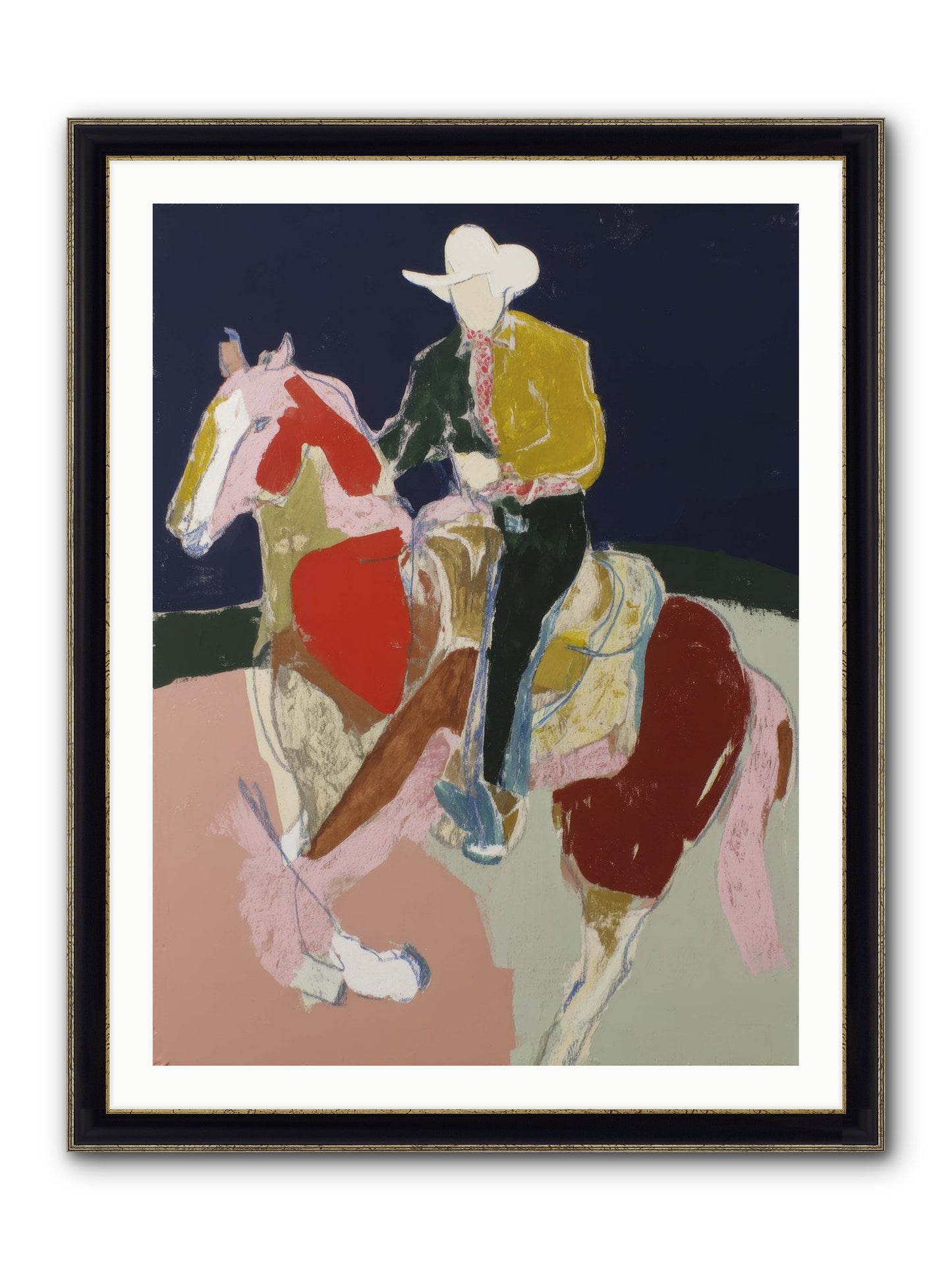The Echo After Galloping Framed Print - Black & Gold 30x40