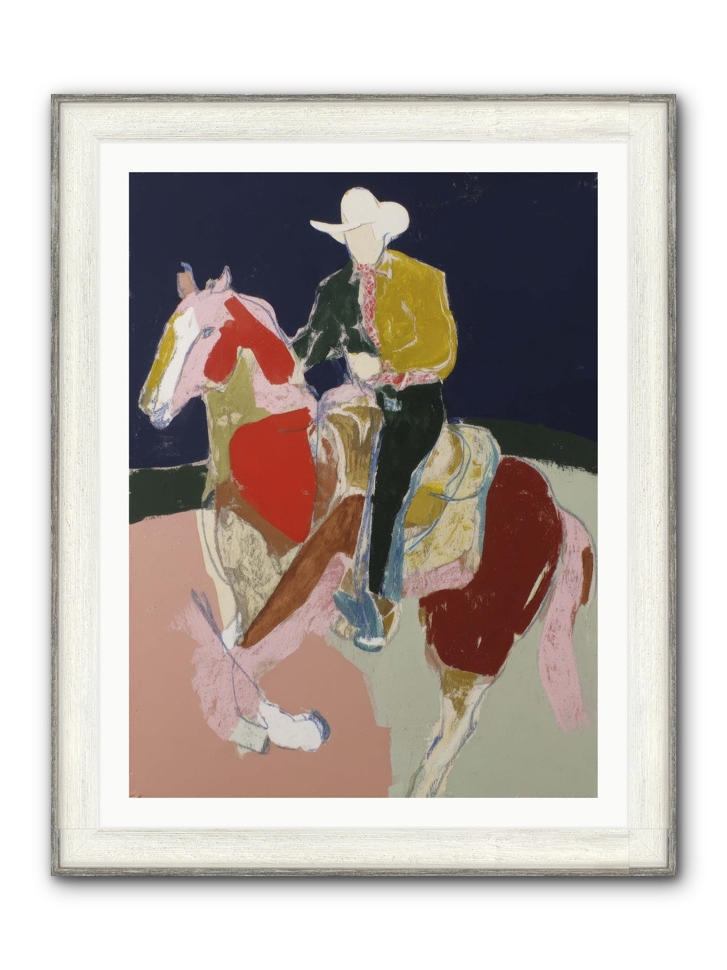 The Echo After Galloping Framed Print - Driftwood White 30x40