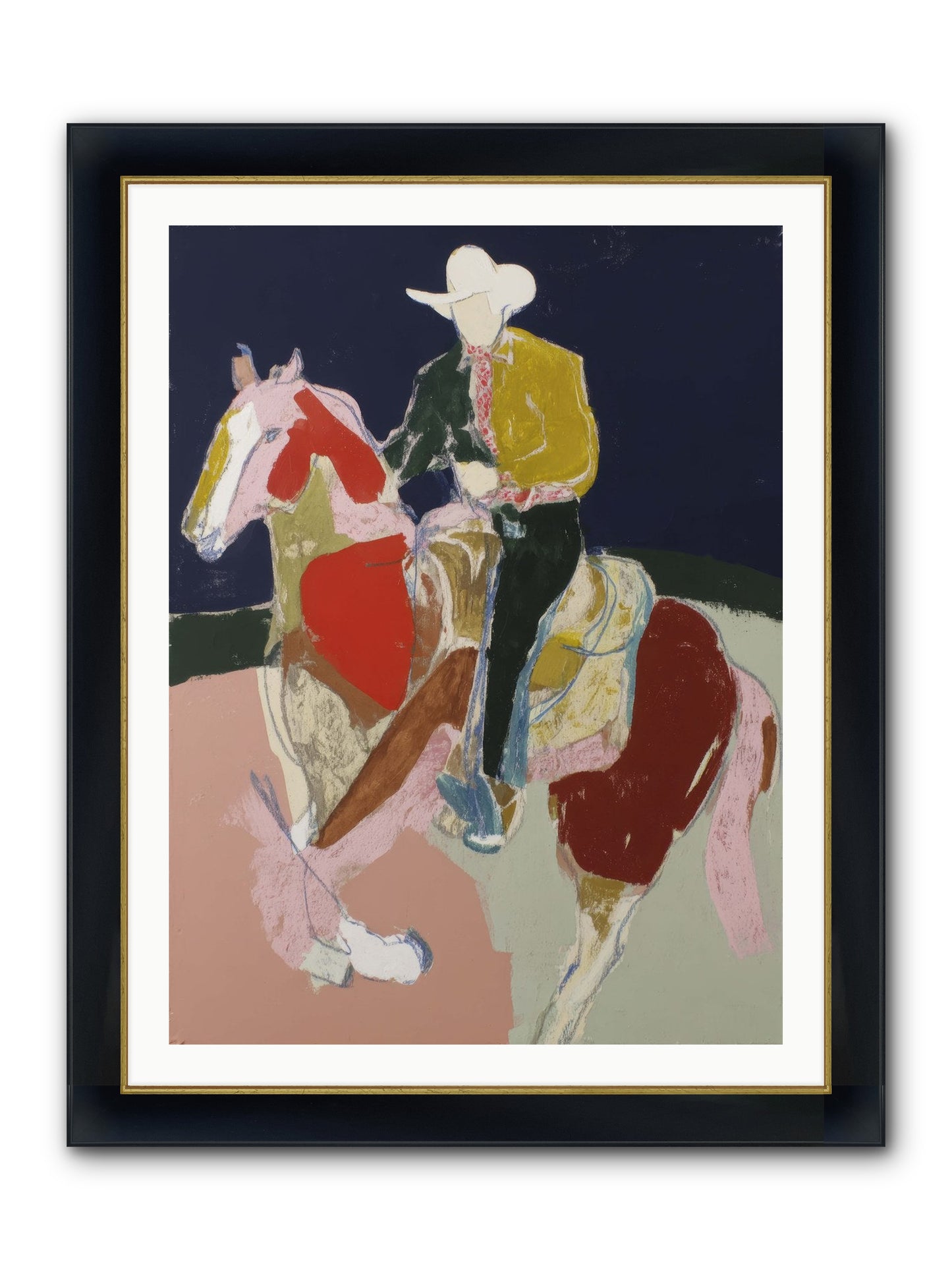 The Echo After Galloping Framed Print - Wide Black w/Gold 30x40