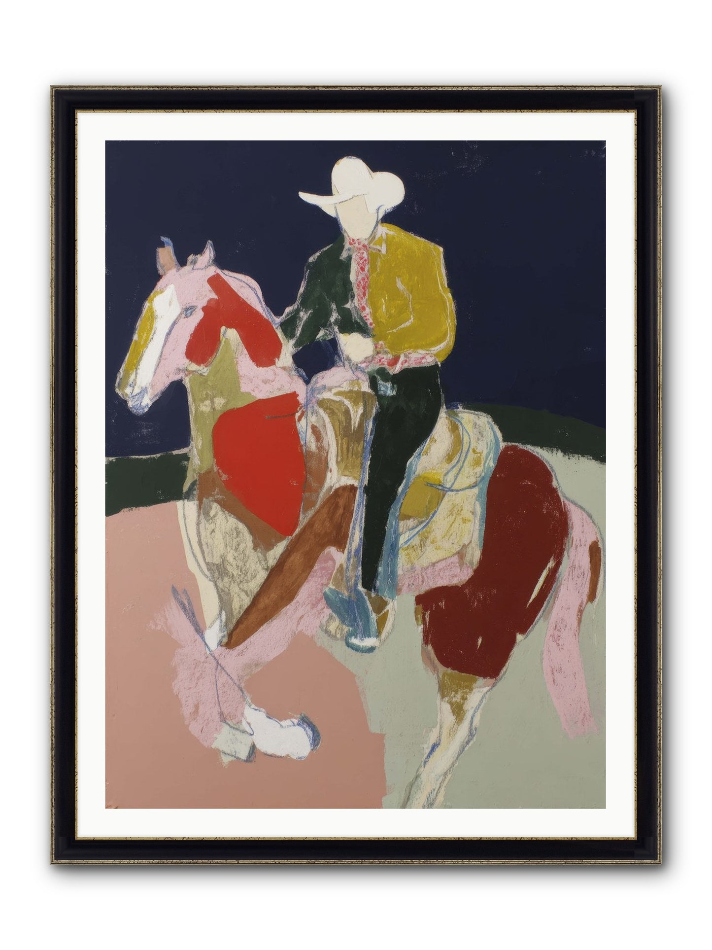 The Echo After Galloping Framed Print - Black & Gold 36x48