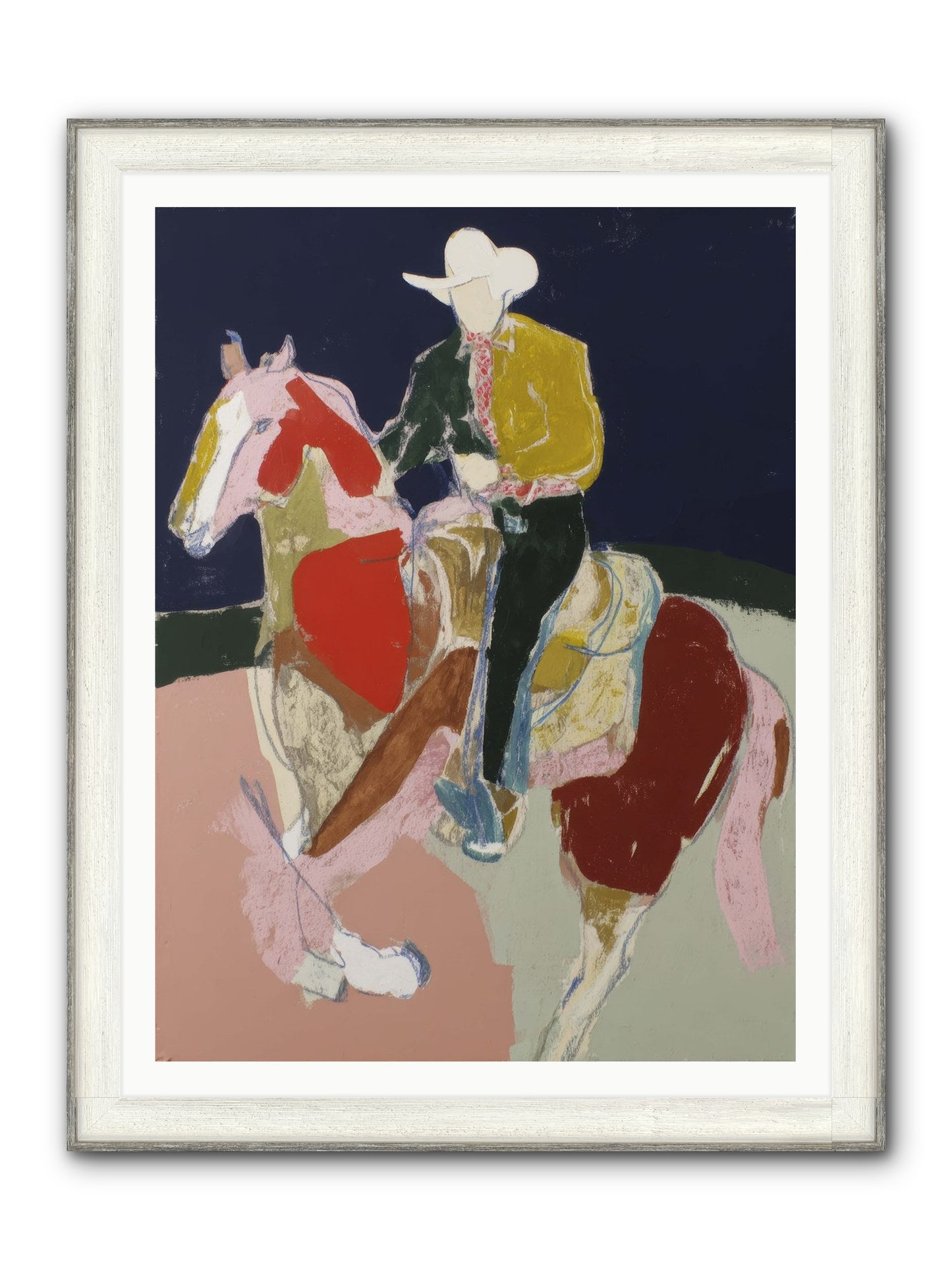 The Echo After Galloping Framed Print - Driftwood White 36x48