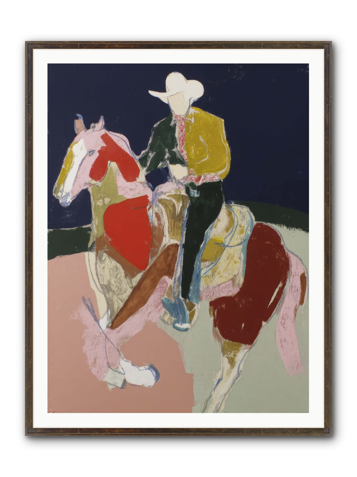 The Echo After Galloping Framed Print - Slimwoods Black/Gold 36x48