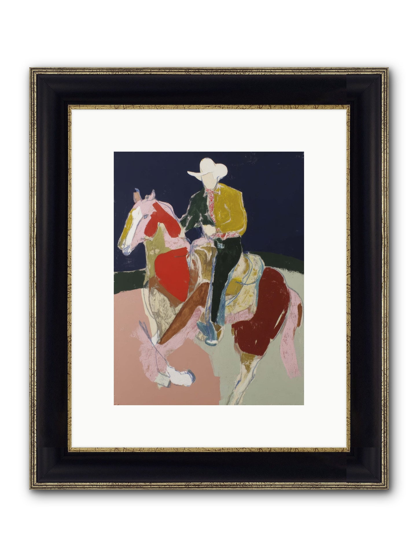 The Echo After Galloping Framed Print - Black & Gold 9x12