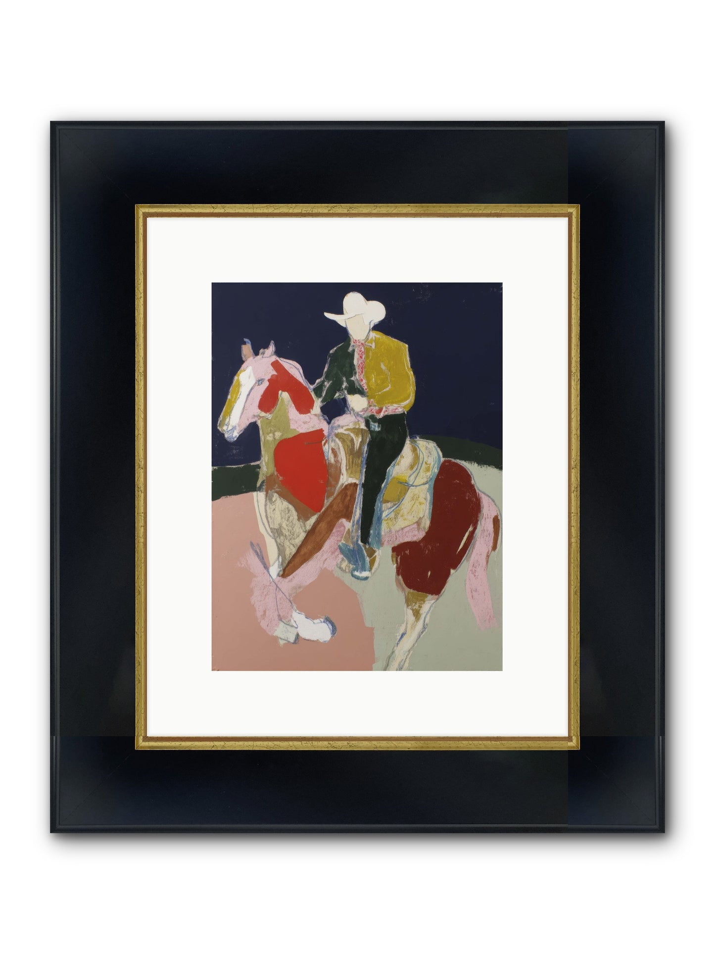 The Echo After Galloping Framed Print - Wide Black w/Gold 9x12