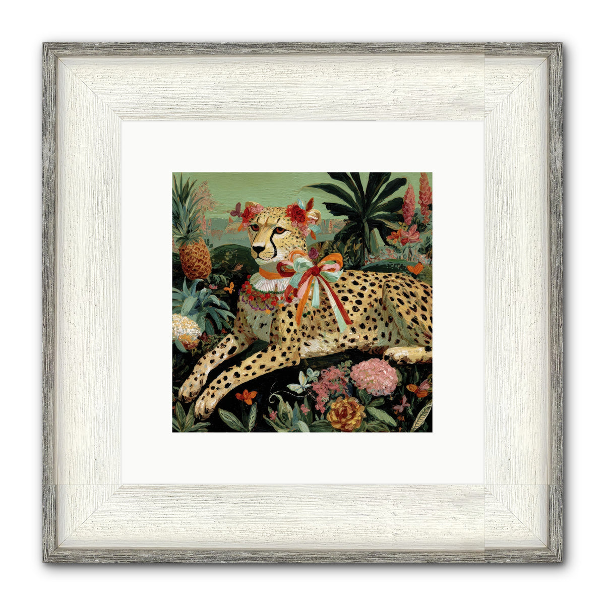 The Echoes Of Moonfire Framed Print - Driftwood White 10x10