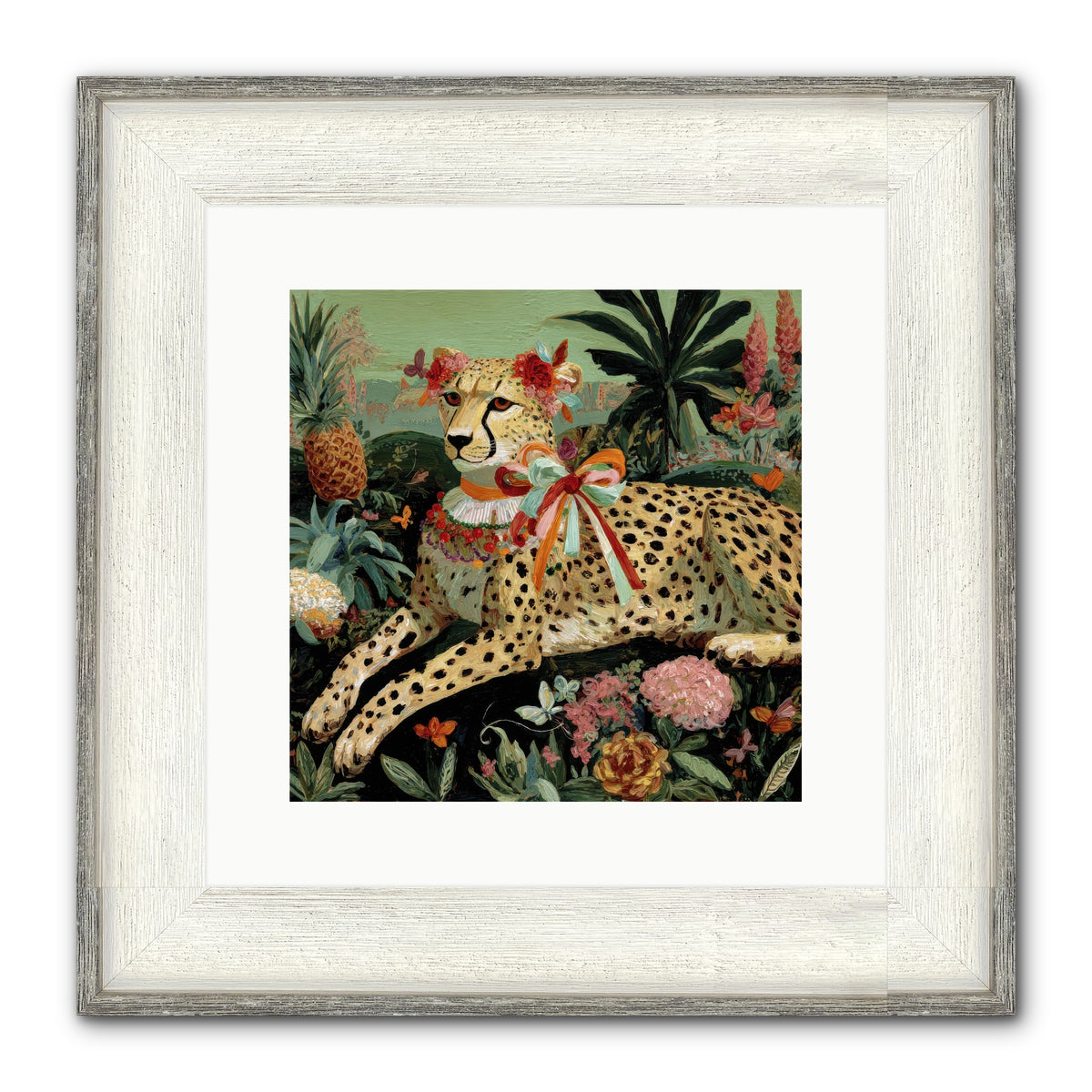 The Echoes Of Moonfire Framed Print - Driftwood White 12x12