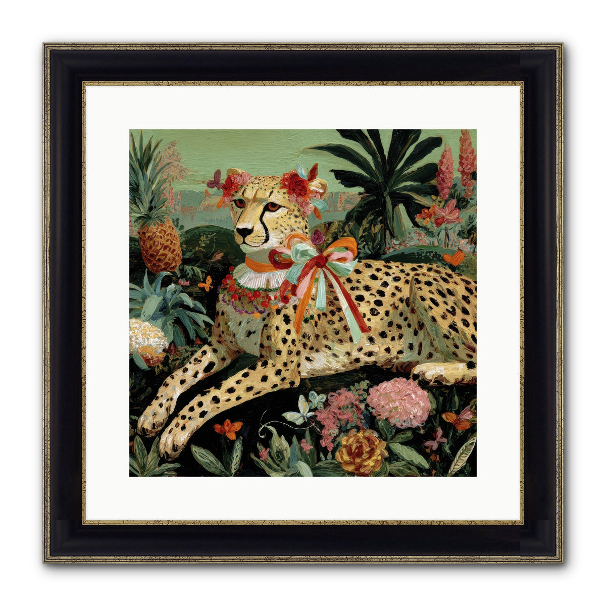 The Echoes Of Moonfire Framed Print - Black & Gold 16x16