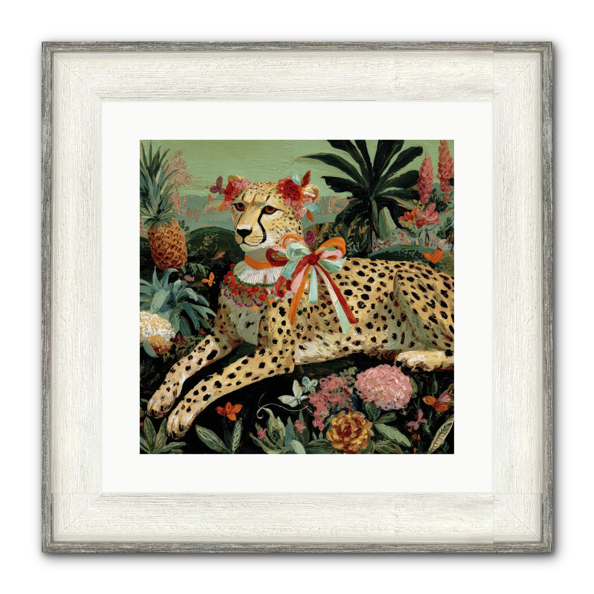 The Echoes Of Moonfire Framed Print - Driftwood White 16x16