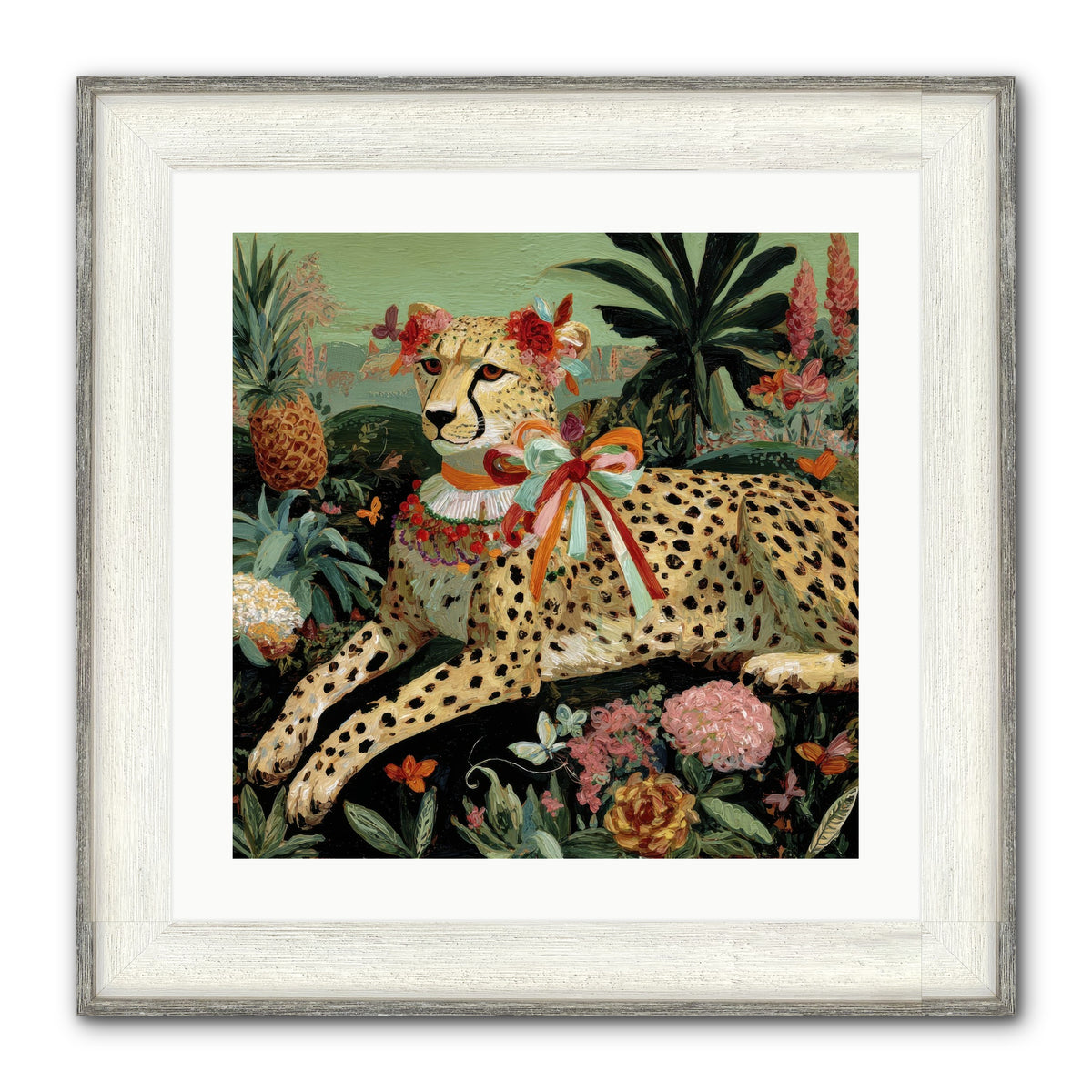 The Echoes Of Moonfire Framed Print - Driftwood White 20x20