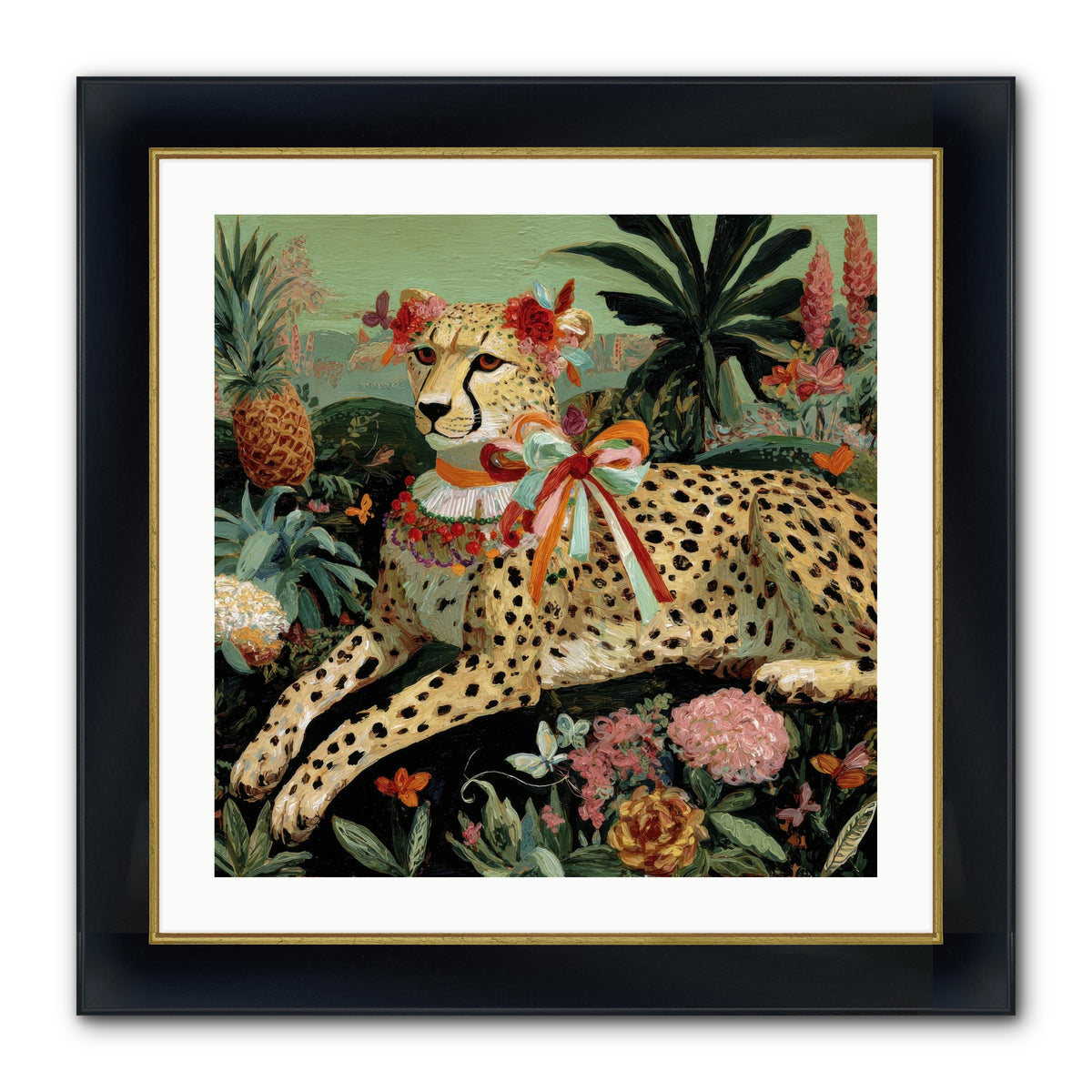 The Echoes Of Moonfire Framed Print - Wide Black w/Gold 24x24