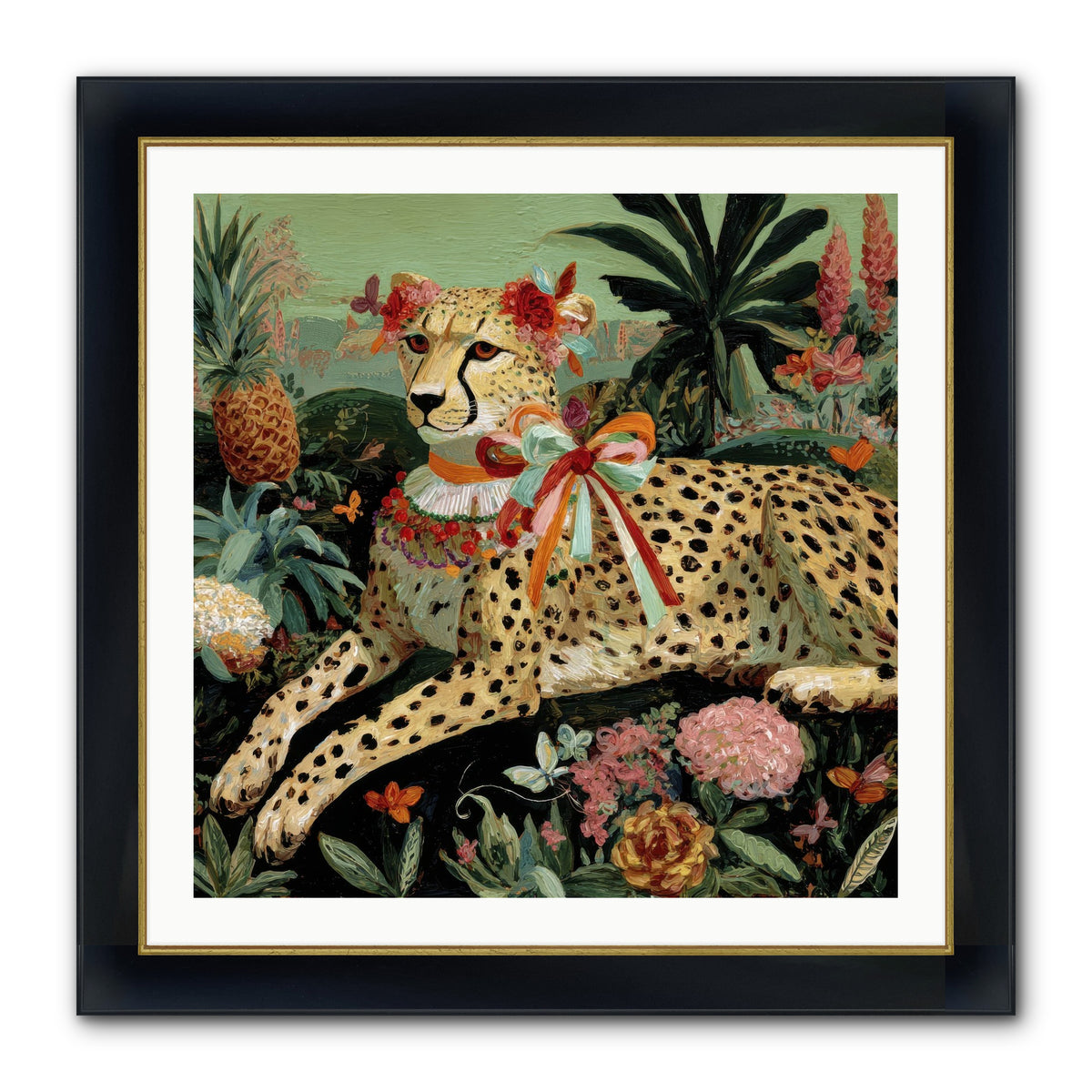 The Echoes Of Moonfire Framed Print - Wide Black w/Gold 30x30