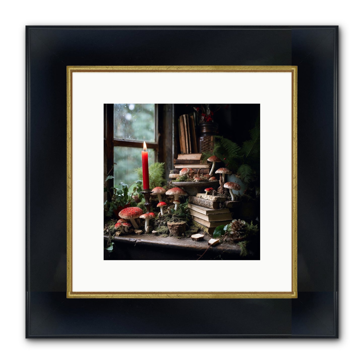 The Elves Framed Print - Wide Black w/Gold 10x10