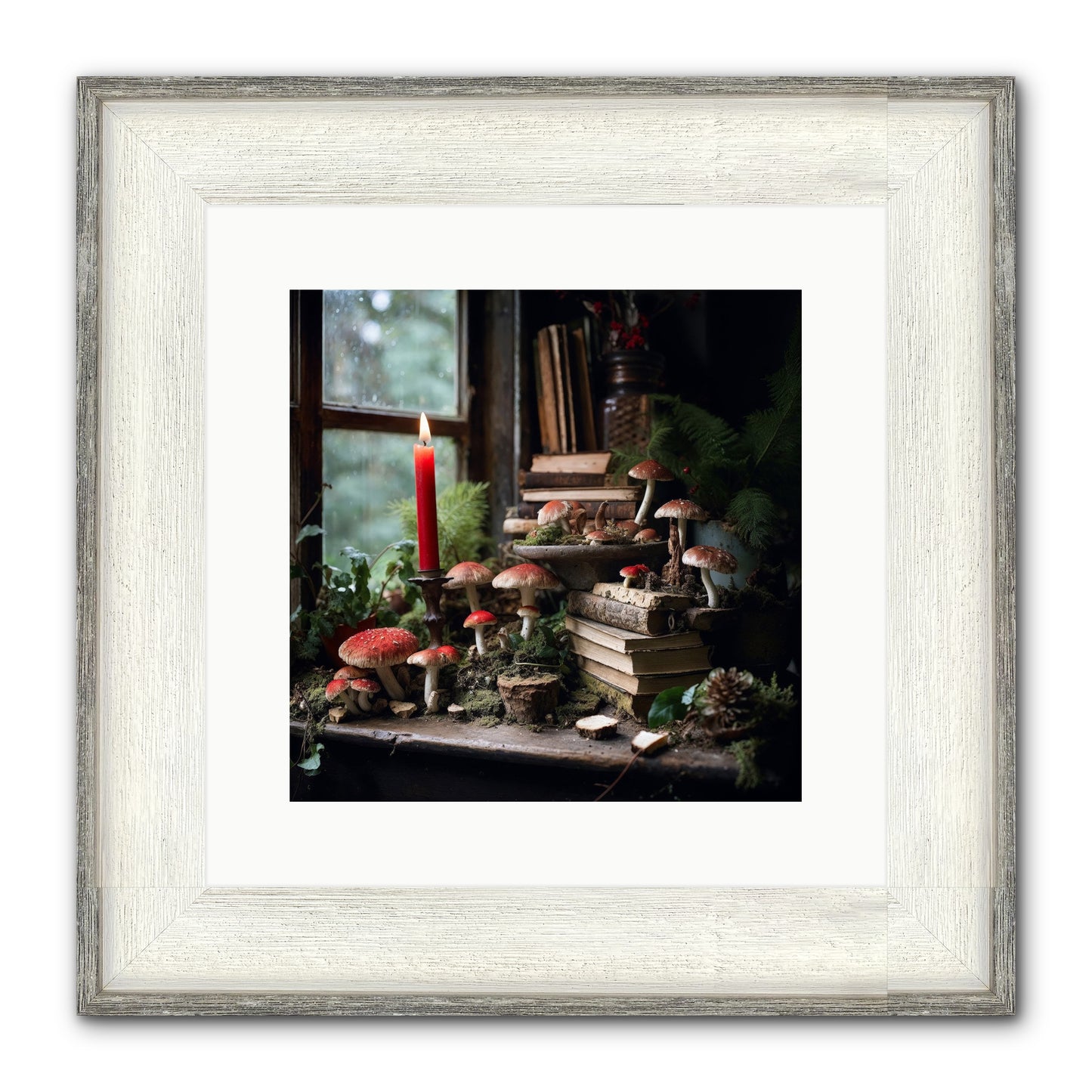 The Elves Framed Print - Driftwood White 12x12