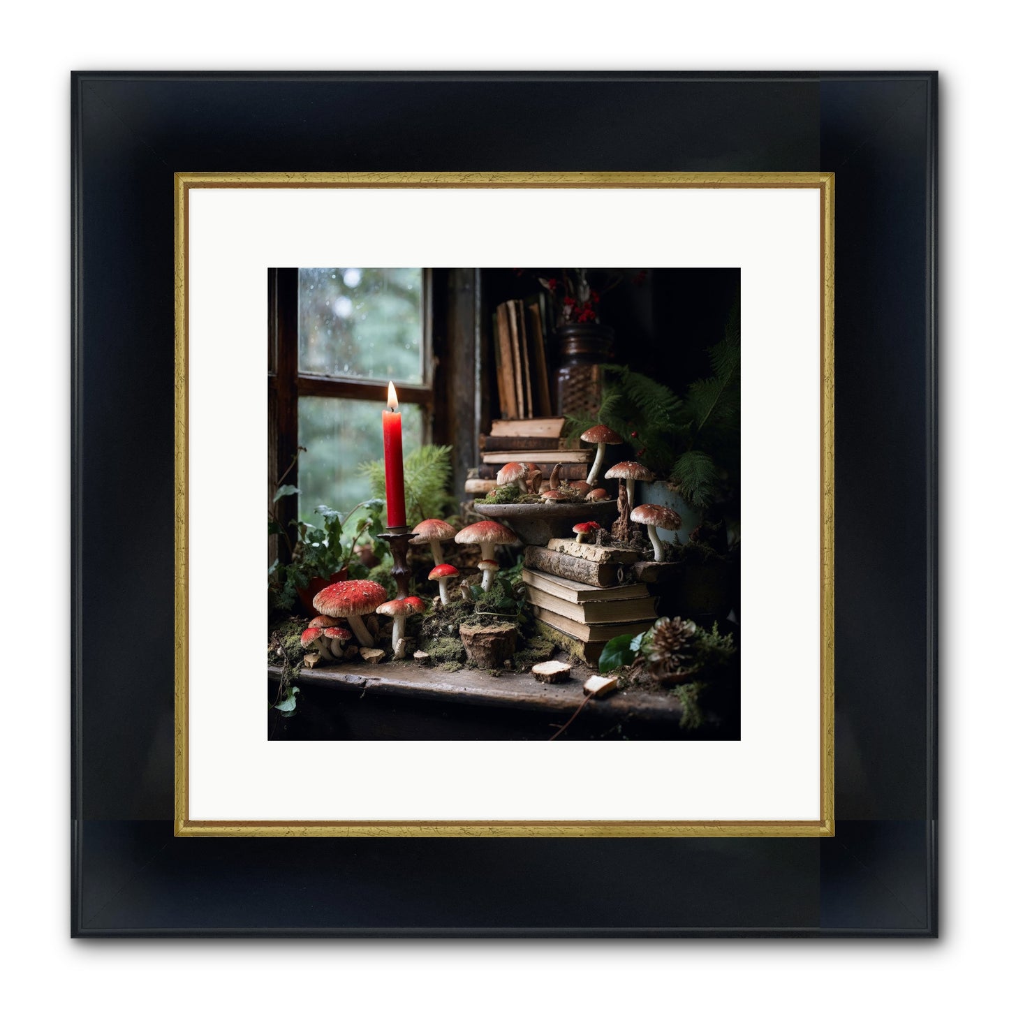 The Elves Framed Print - Wide Black w/Gold 12x12