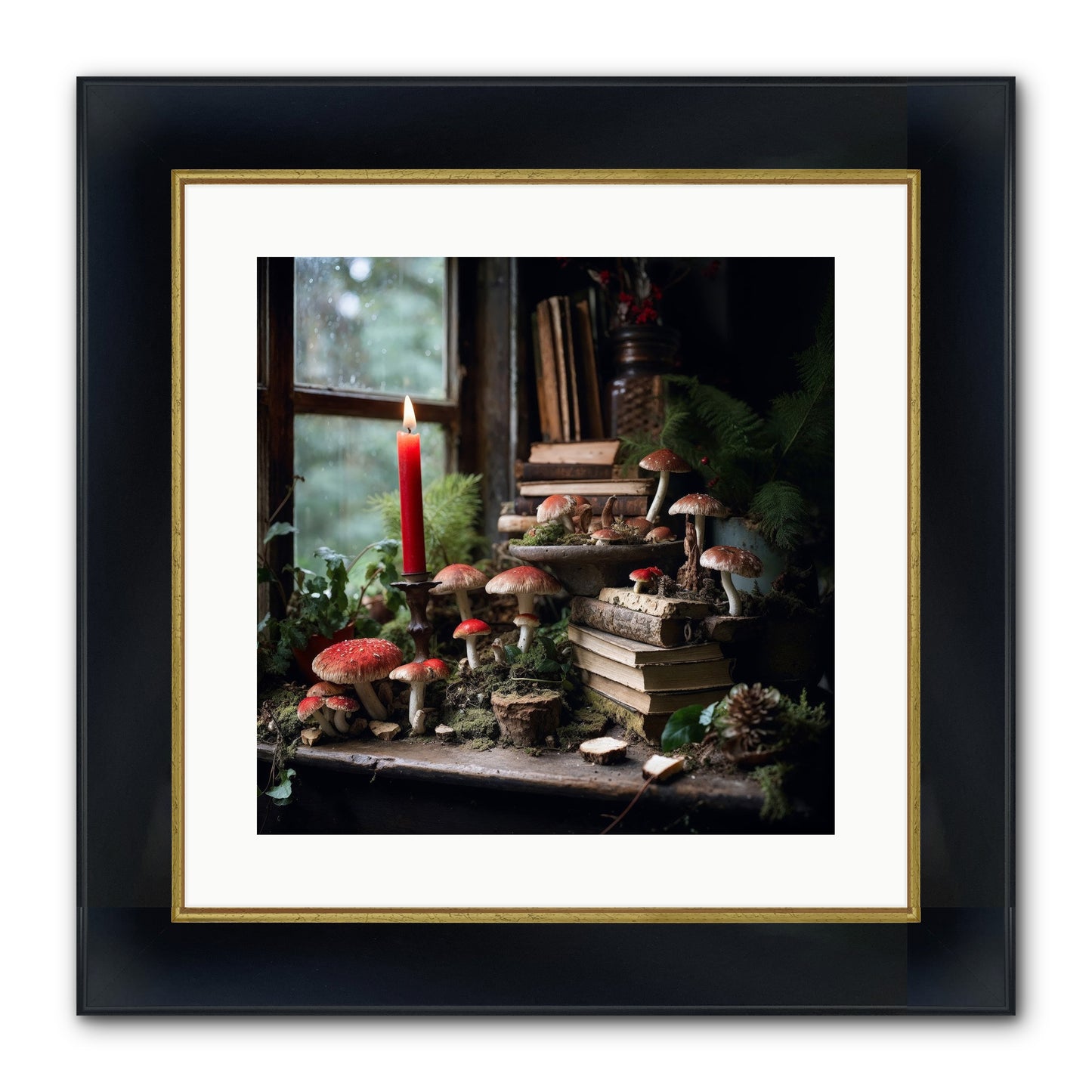 The Elves Framed Print - Wide Black w/Gold 16x16