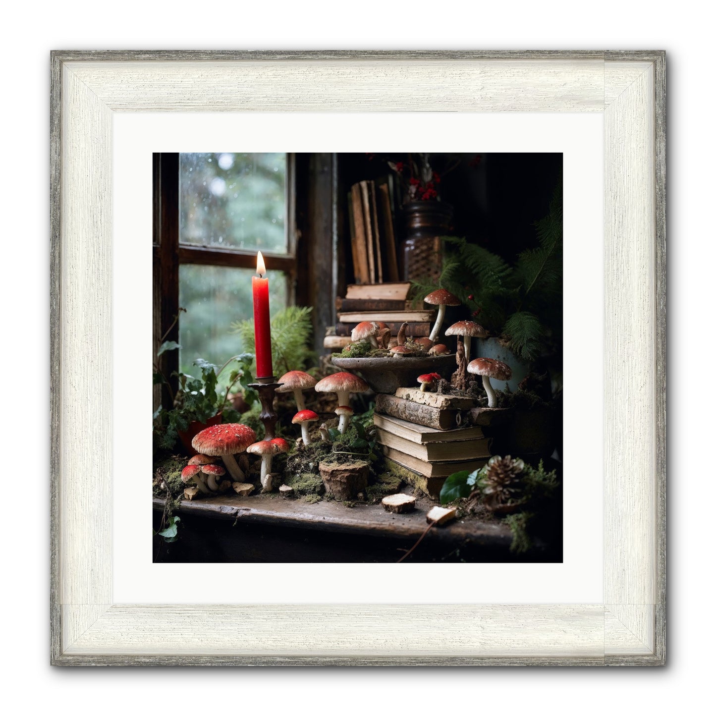 The Elves Framed Print - Driftwood White 20x20