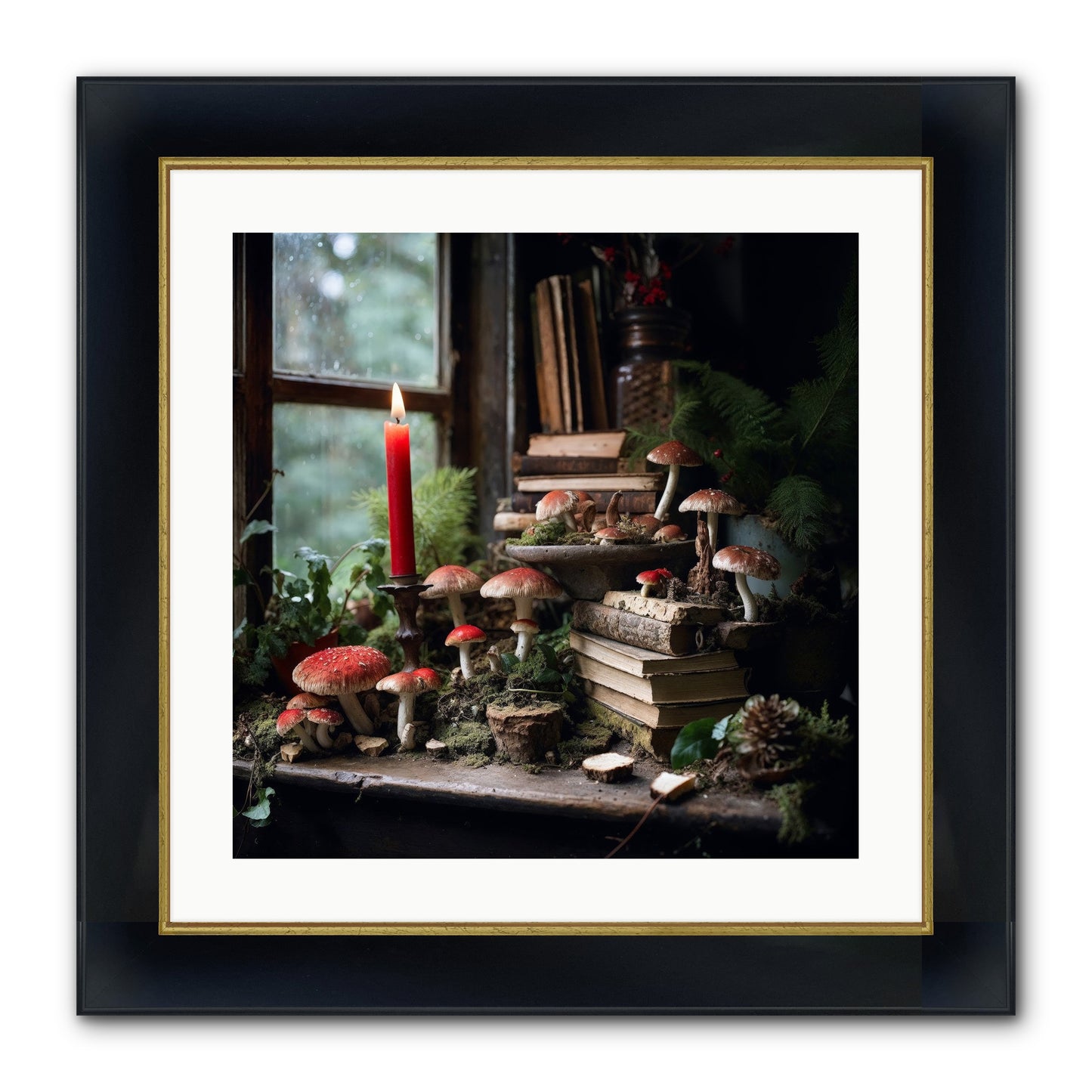 The Elves Framed Print - Wide Black w/Gold 20x20