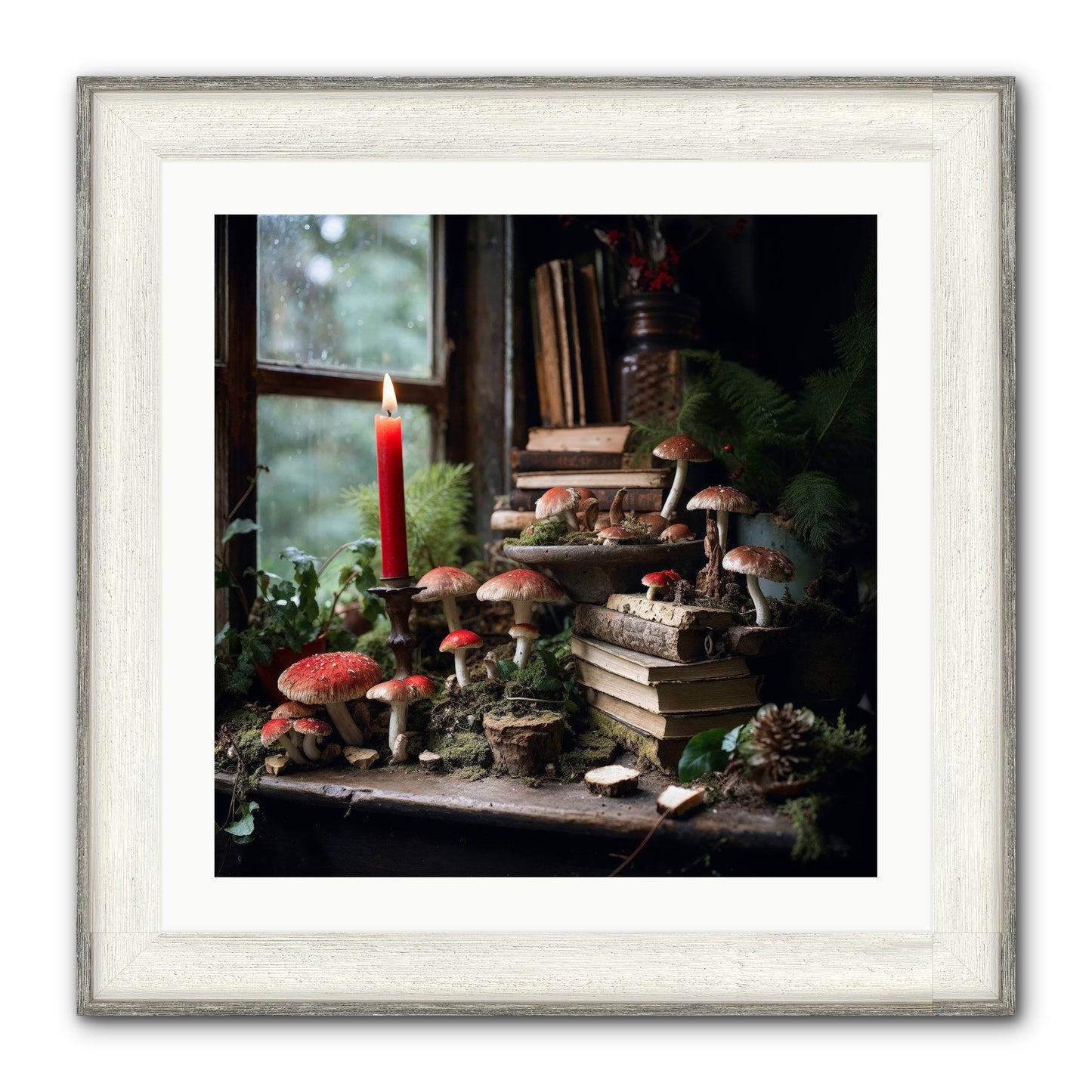 The Elves Framed Print - Driftwood White 24x24
