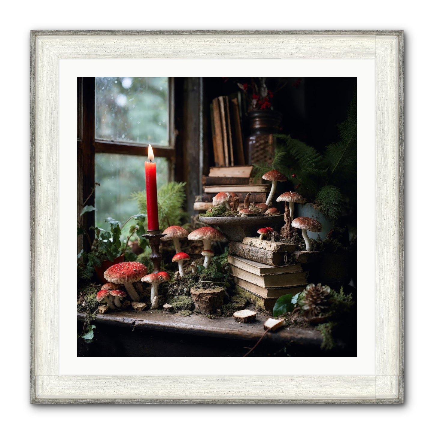 The Elves Framed Print - Driftwood White 30x30