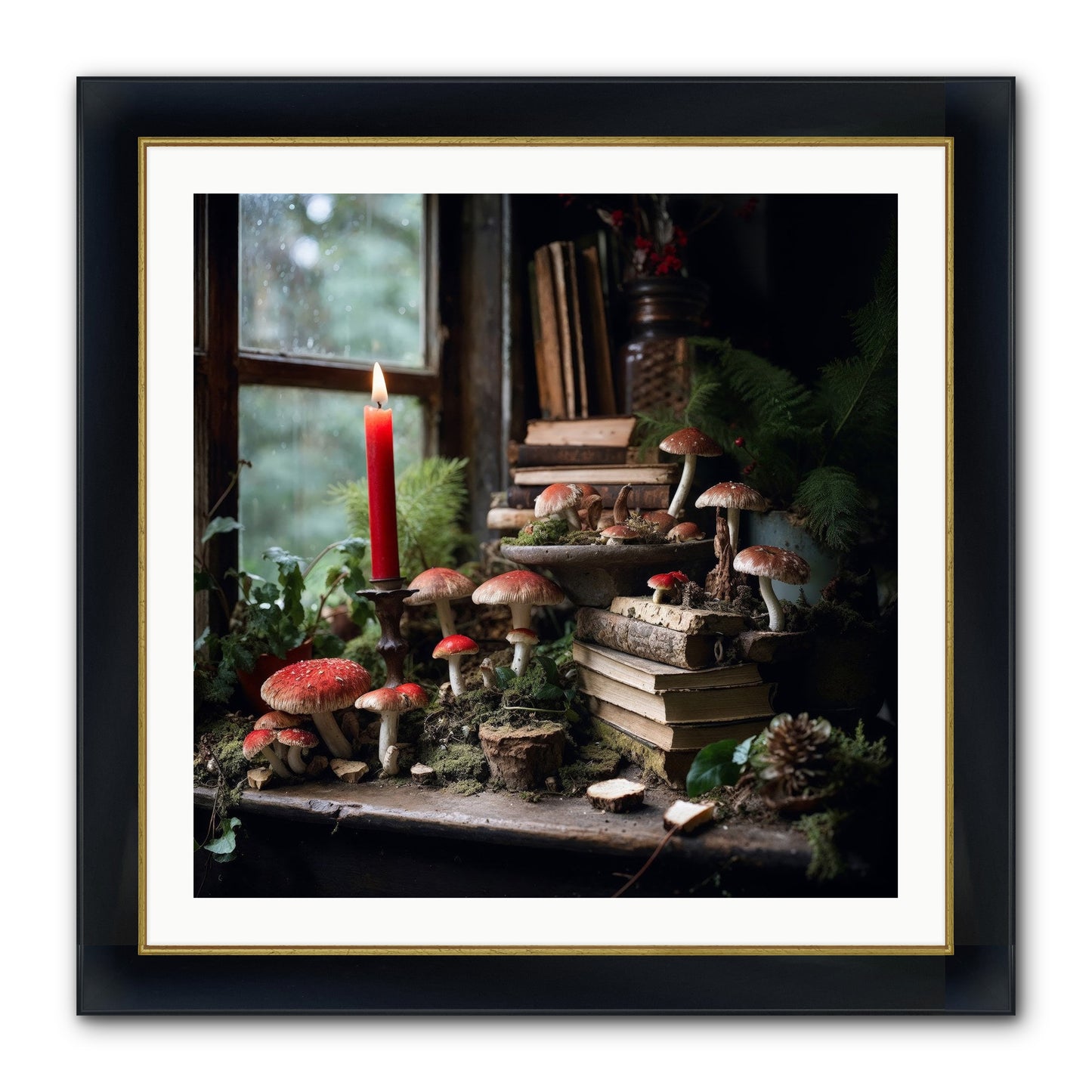 The Elves Framed Print - Wide Black w/Gold 30x30