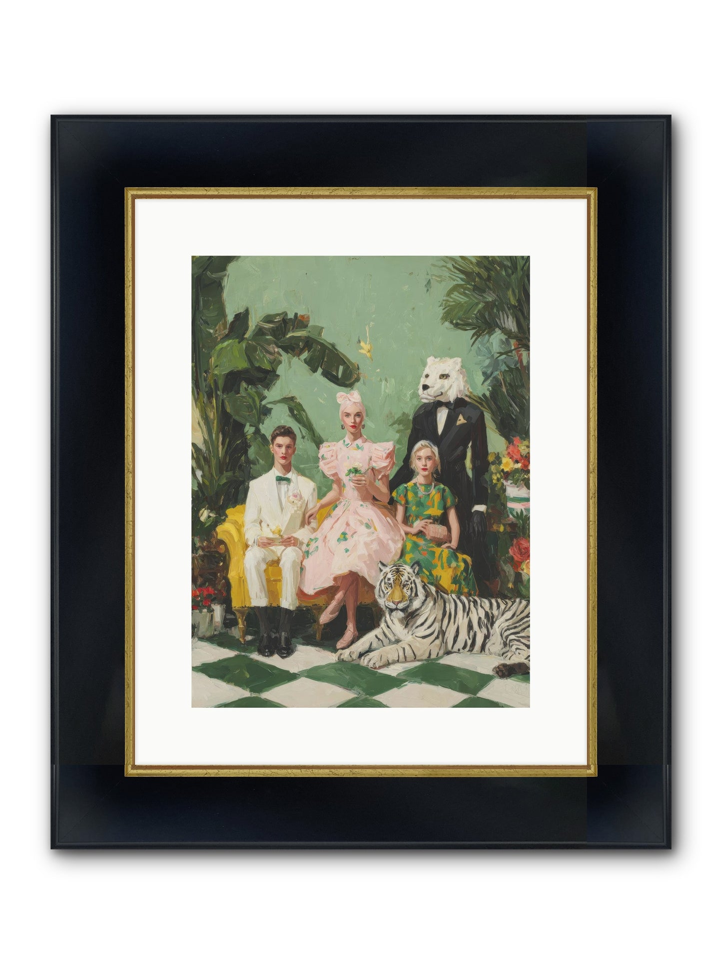 The Ember Parlour Framed Print - Wide Black w/Gold 12x16