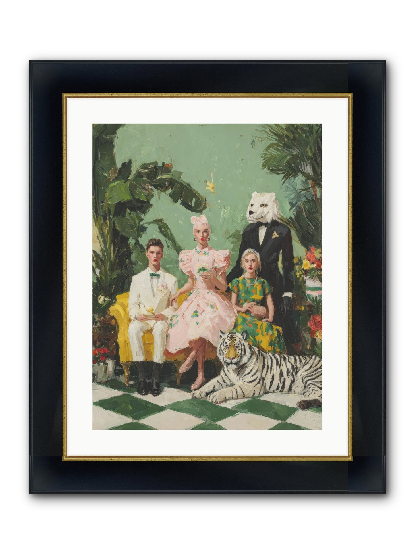The Ember Parlour Framed Print - Wide Black w/Gold 18x24