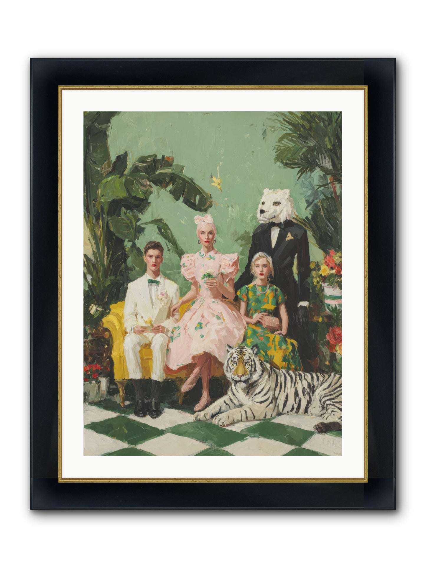 The Ember Parlour Framed Print - Wide Black w/Gold 24x32