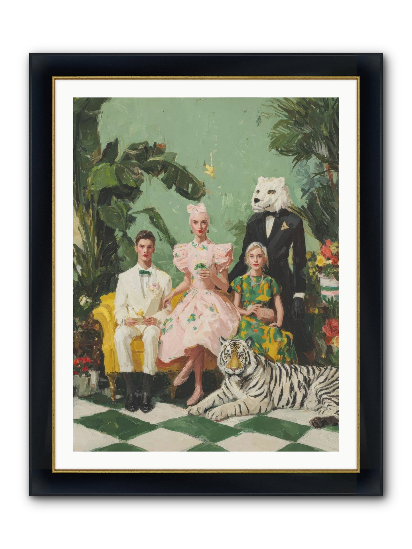 The Ember Parlour Framed Print - Wide Black w/Gold 30x40