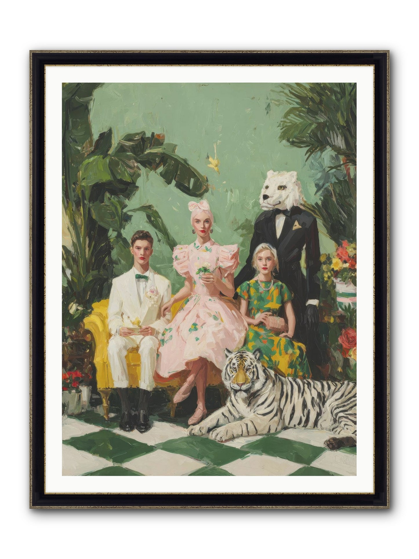 The Ember Parlour Framed Print - Black & Gold 36x48