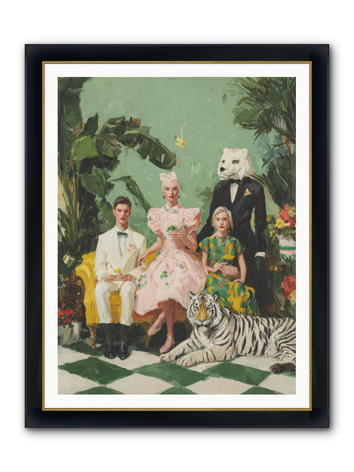 The Ember Parlour Framed Print - Wide Black w/Gold 36x48