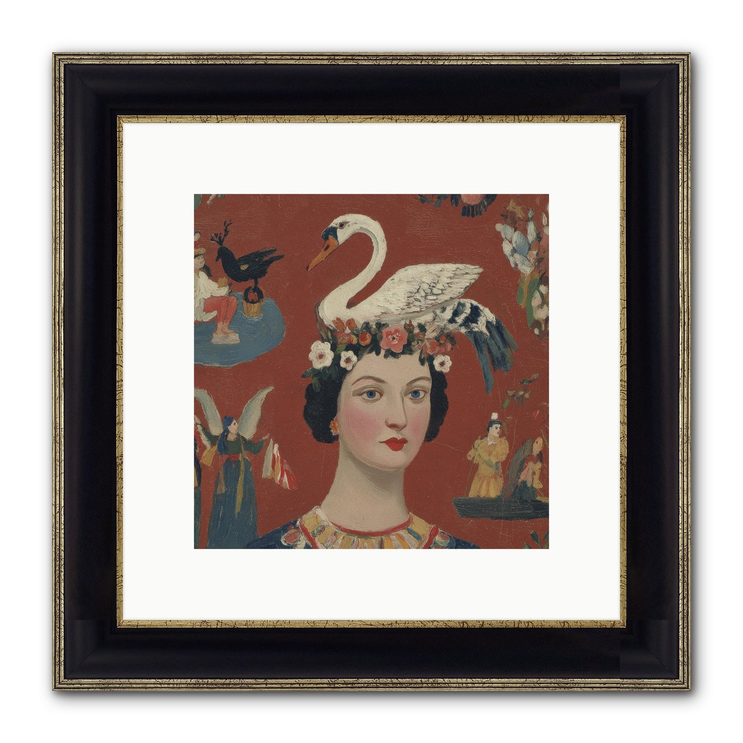 The Empress’s Reading Club Framed Print - Black & Gold 10x10