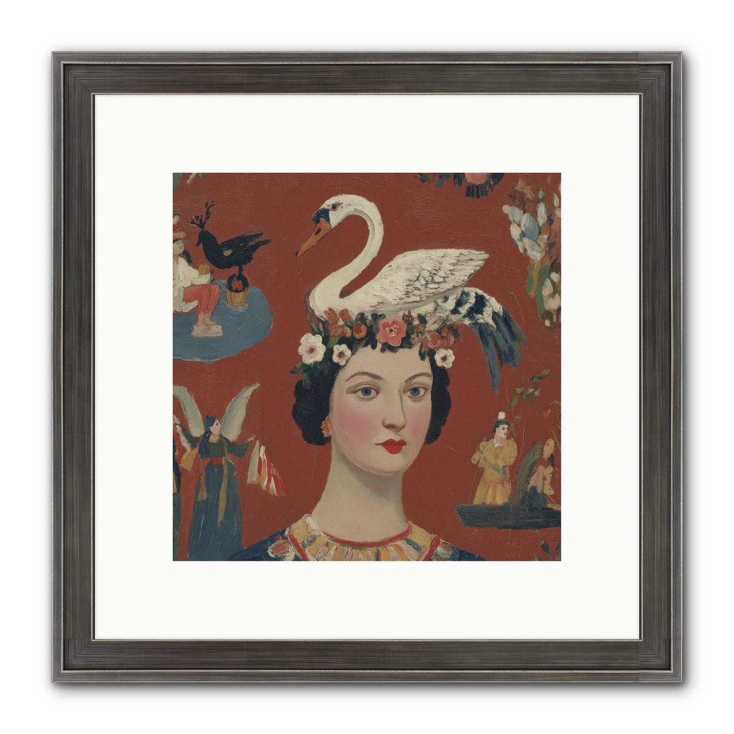 The Empress’s Reading Club Framed Print - Slimwoods Black/Silver 10x10