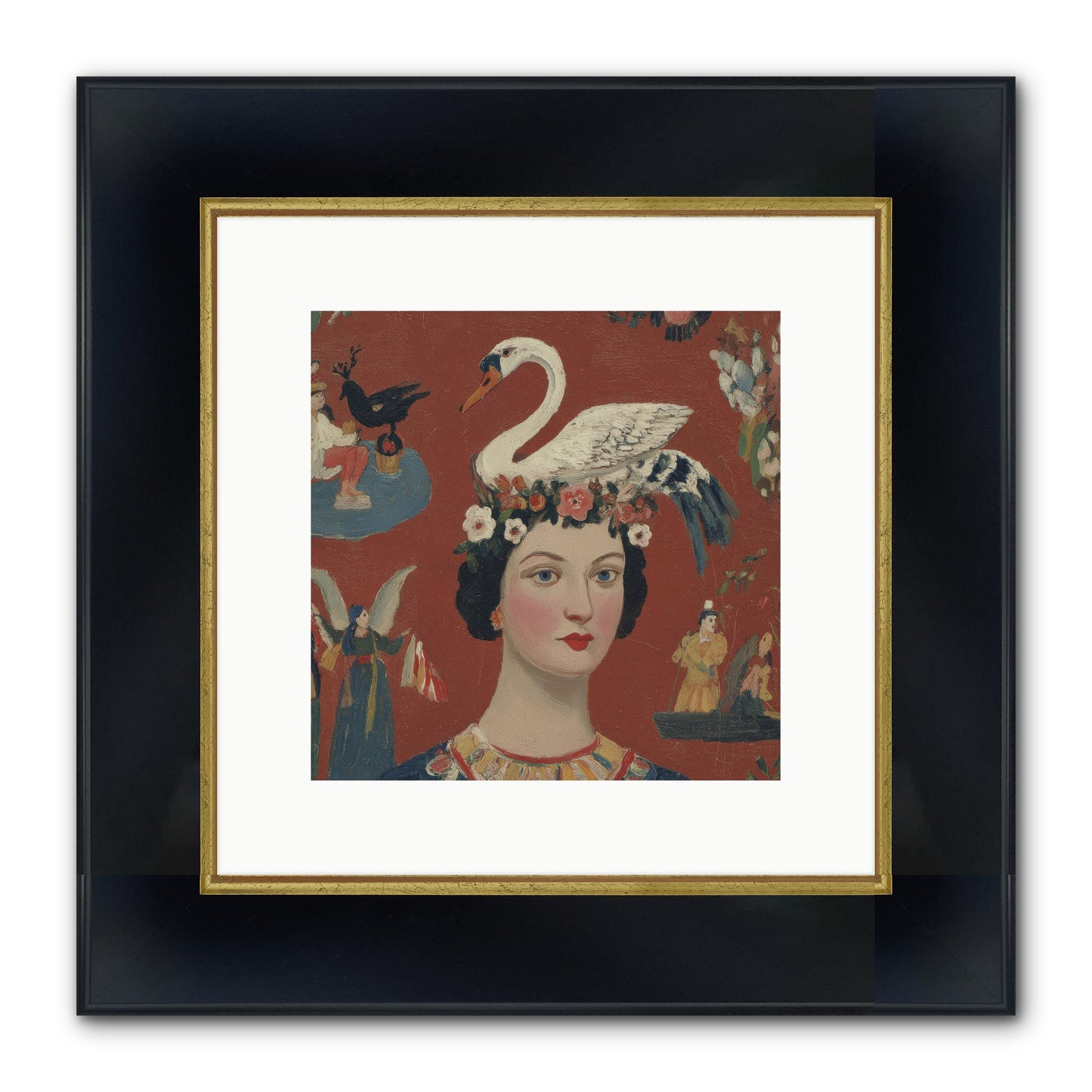 The Empress’s Reading Club Framed Print - Wide Black w/Gold 10x10