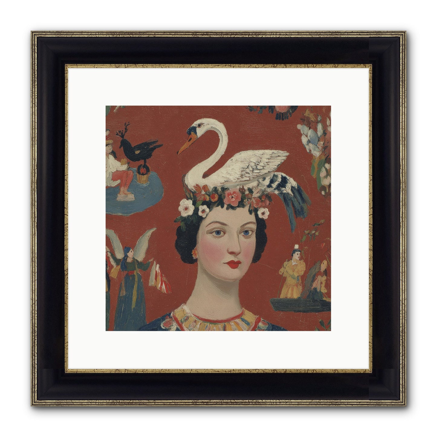 The Empress’s Reading Club Framed Print - Black & Gold 12x12