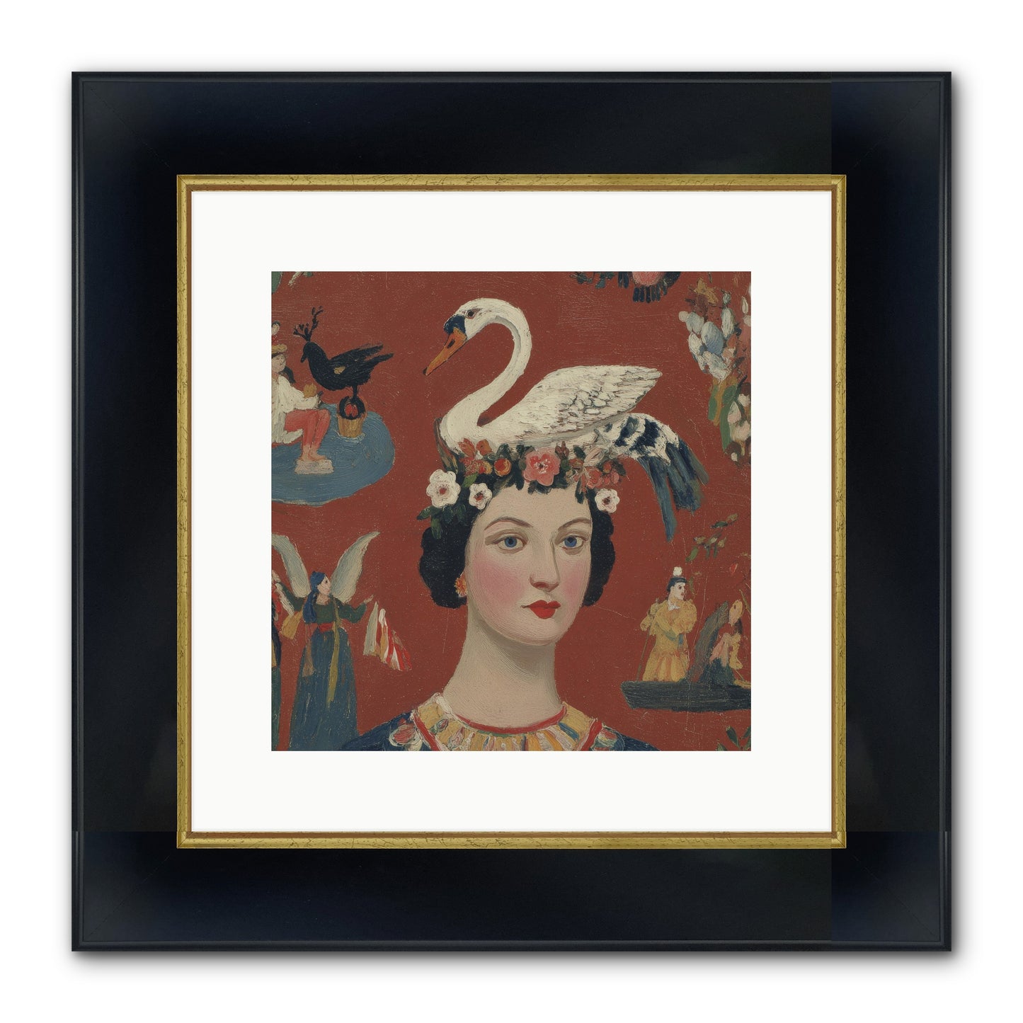 The Empress’s Reading Club Framed Print - Wide Black w/Gold 12x12