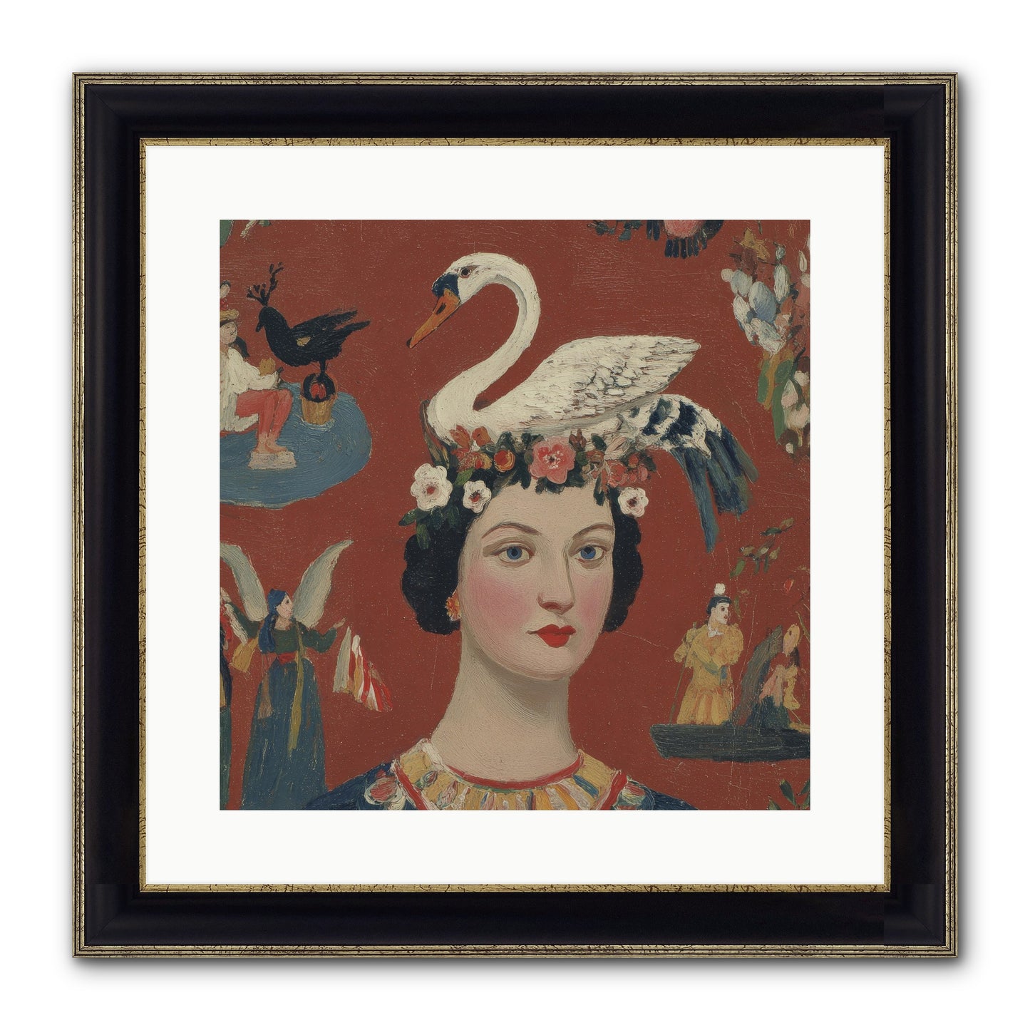 The Empress’s Reading Club Framed Print - Black & Gold 16x16