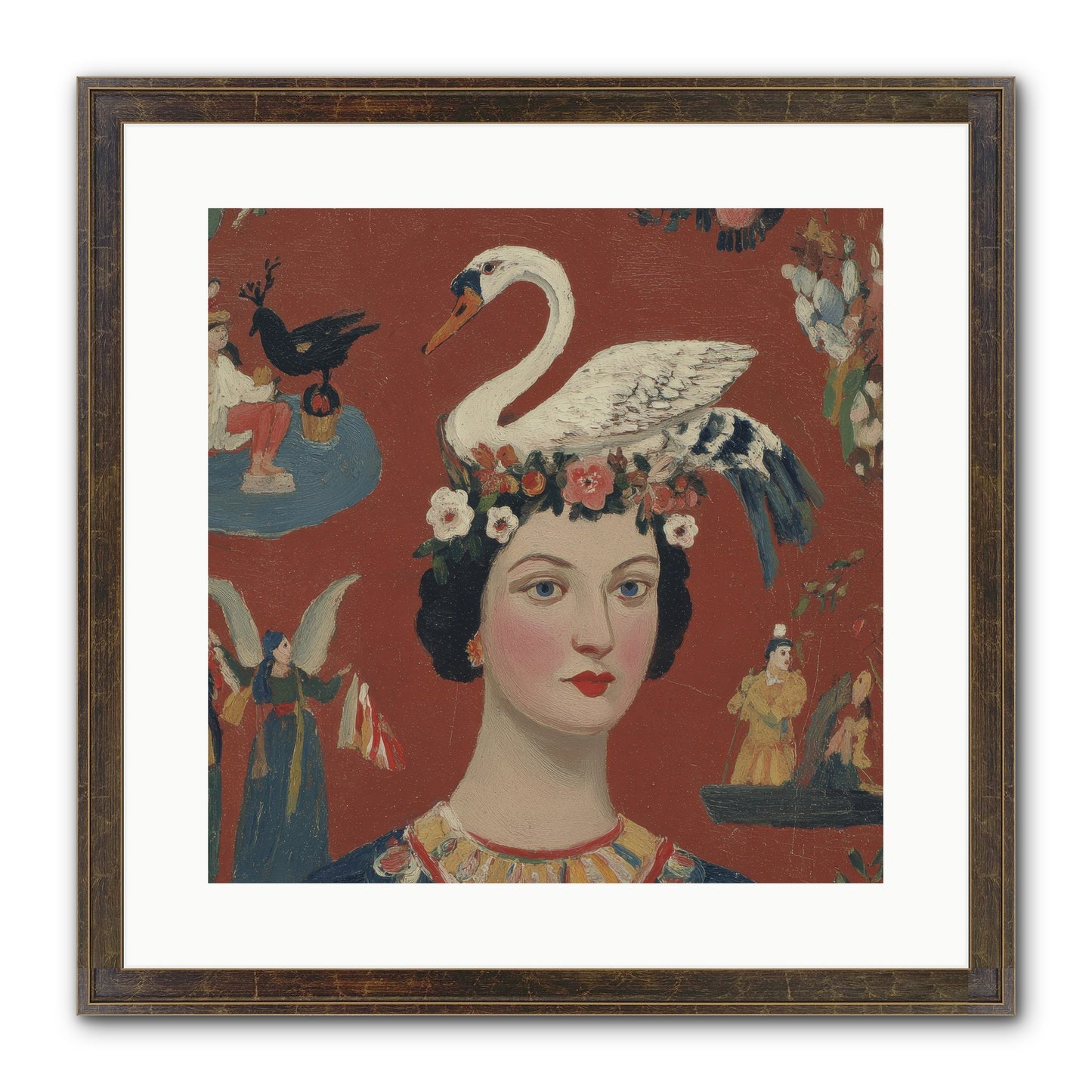 The Empress’s Reading Club Framed Print - Slimwoods Black/Gold 16x16