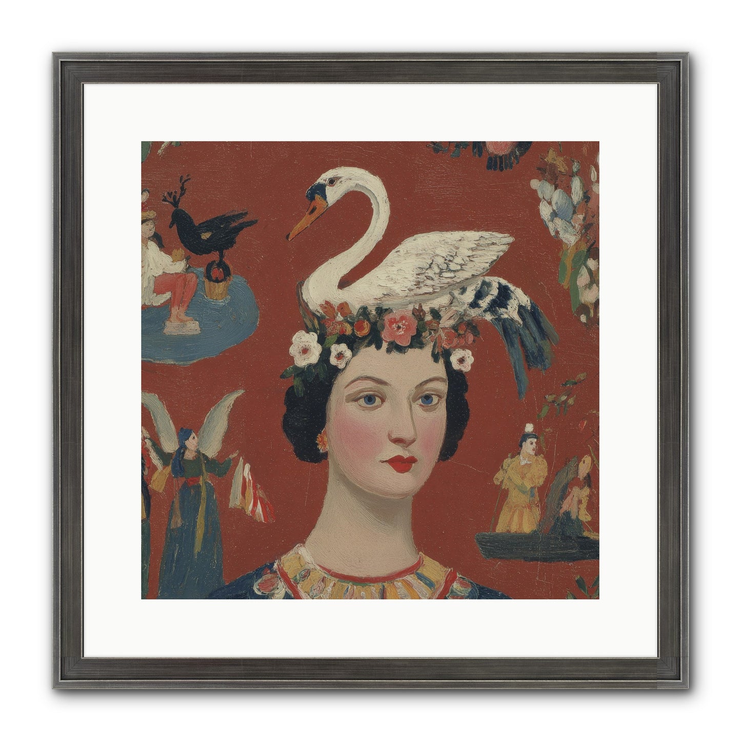 The Empress’s Reading Club Framed Print - Slimwoods Black/Silver 16x16