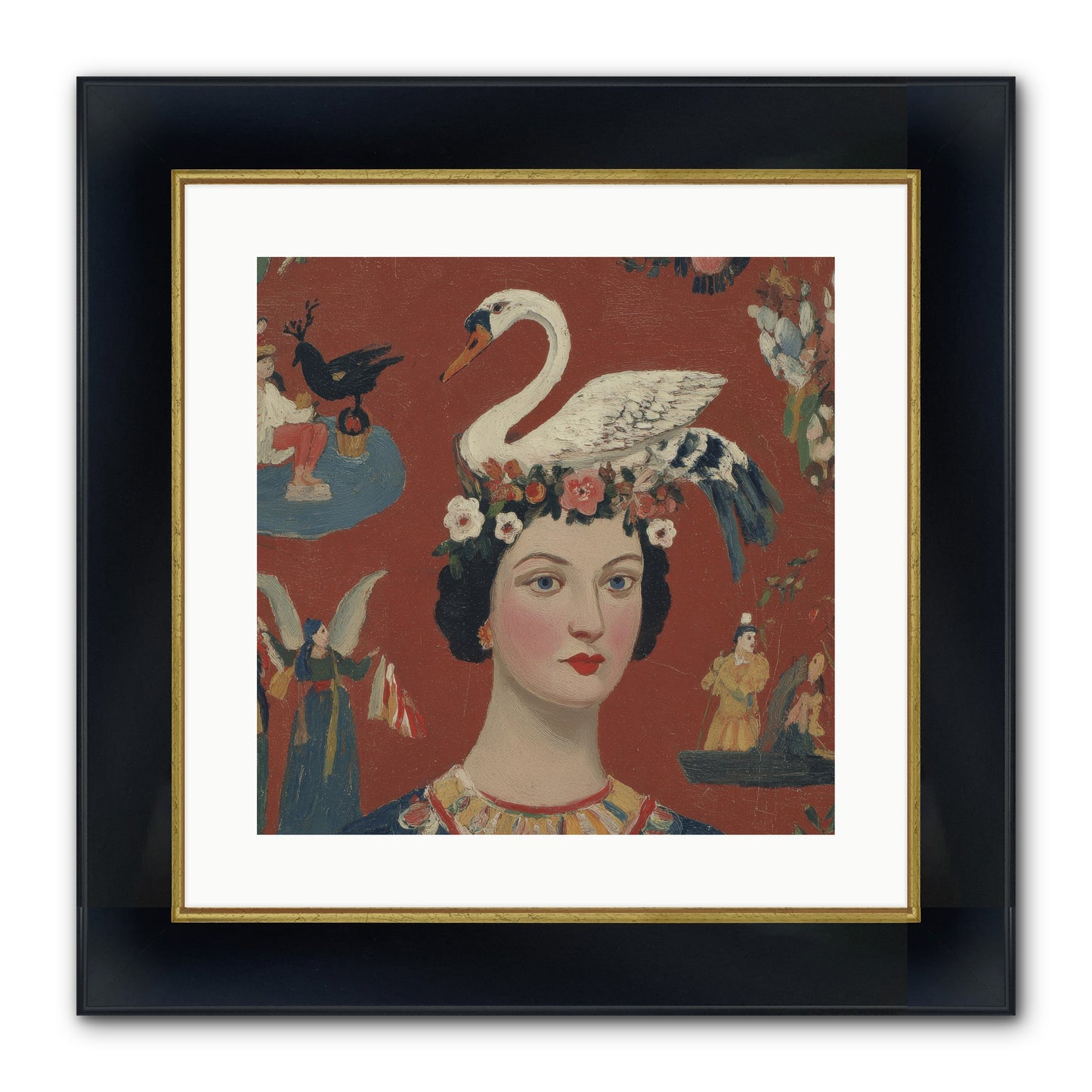The Empress’s Reading Club Framed Print - Wide Black w/Gold 16x16