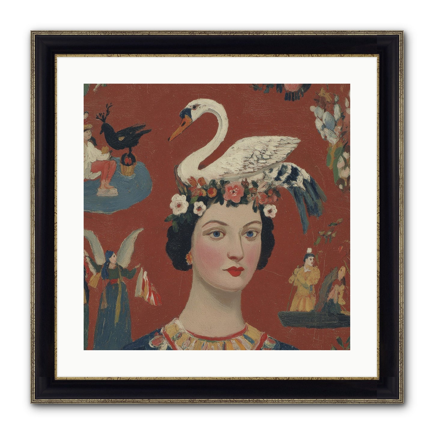 The Empress’s Reading Club Framed Print - Black & Gold 20x20