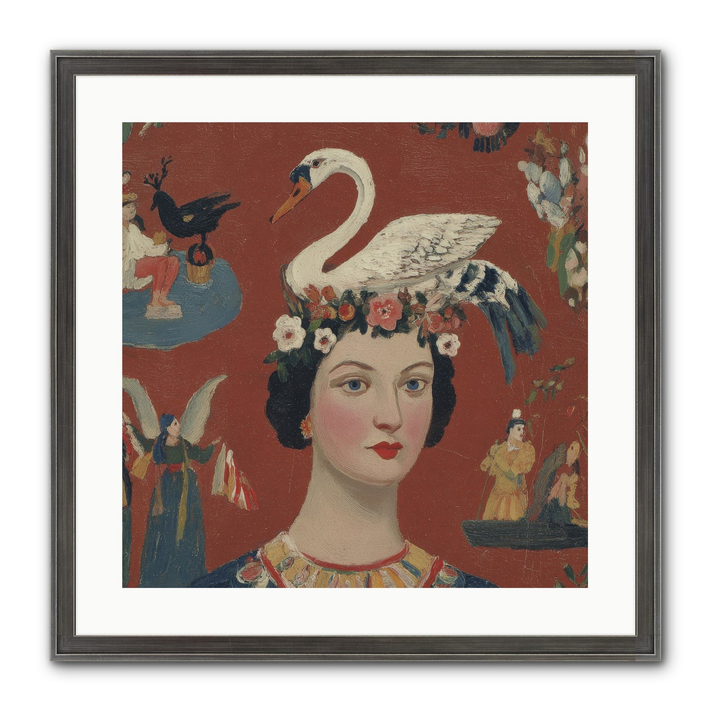 The Empress’s Reading Club Framed Print - Slimwoods Black/Silver 20x20