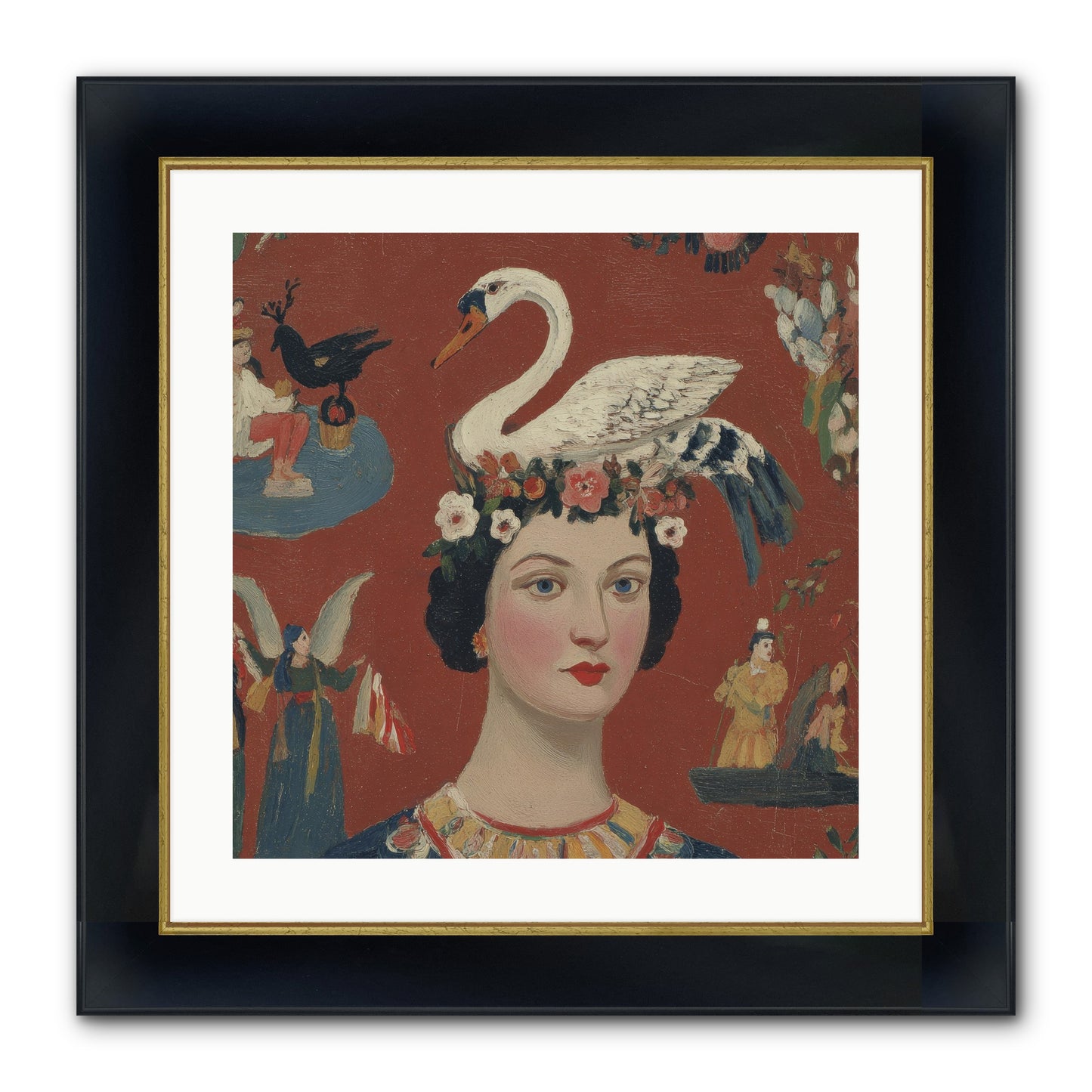 The Empress’s Reading Club Framed Print - Wide Black w/Gold 20x20