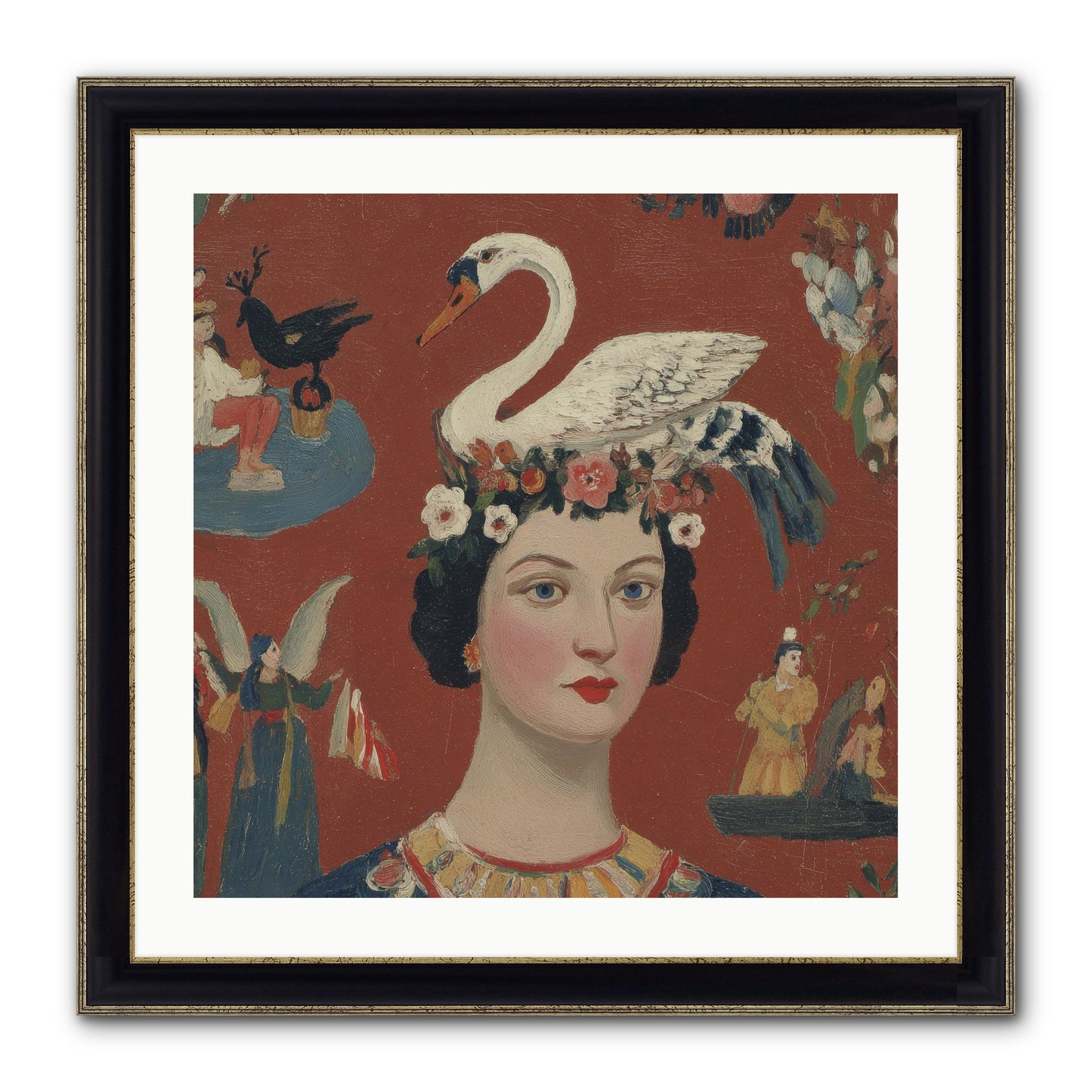 The Empress’s Reading Club Framed Print - Black & Gold 24x24