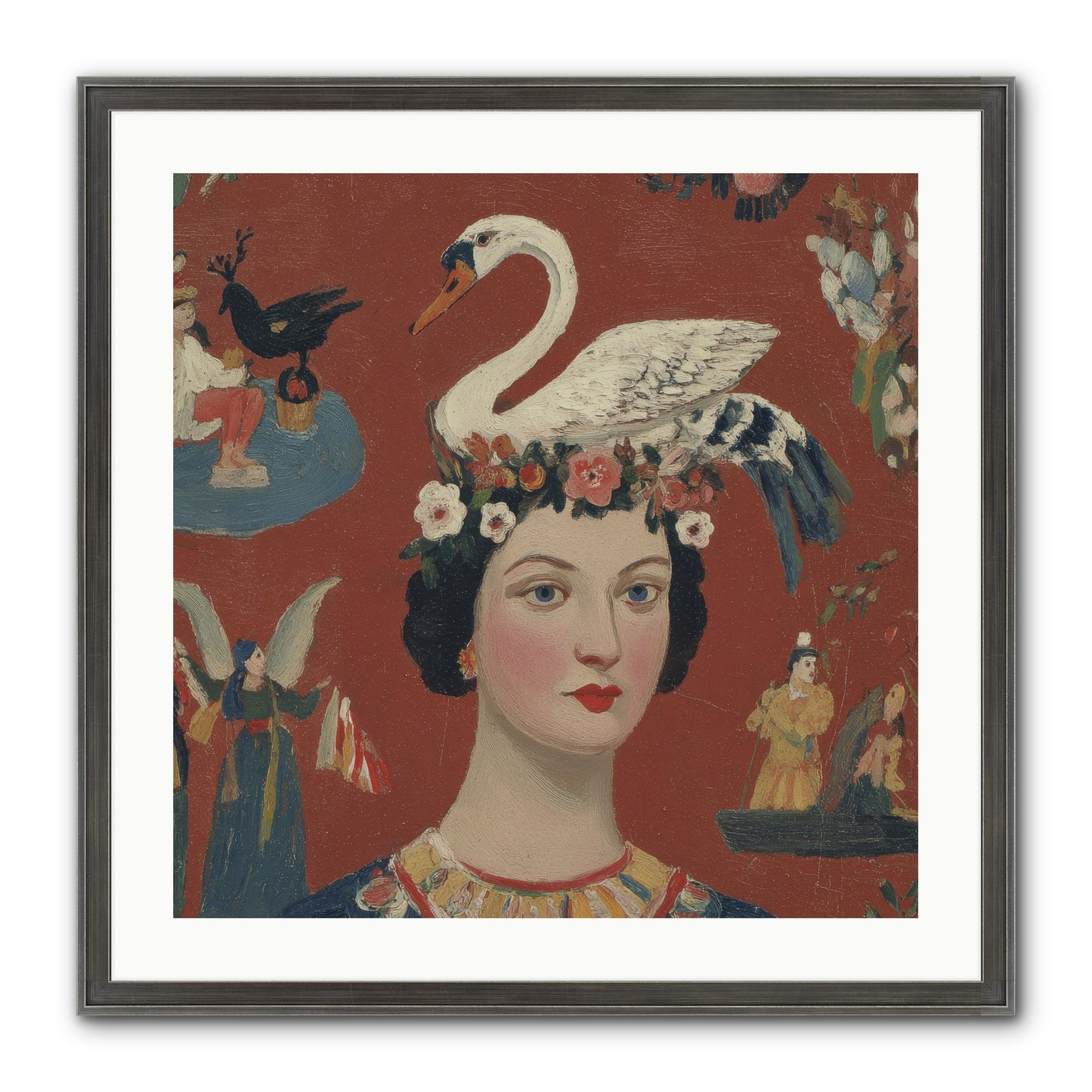 The Empress’s Reading Club Framed Print - Slimwoods Black/Silver 24x24