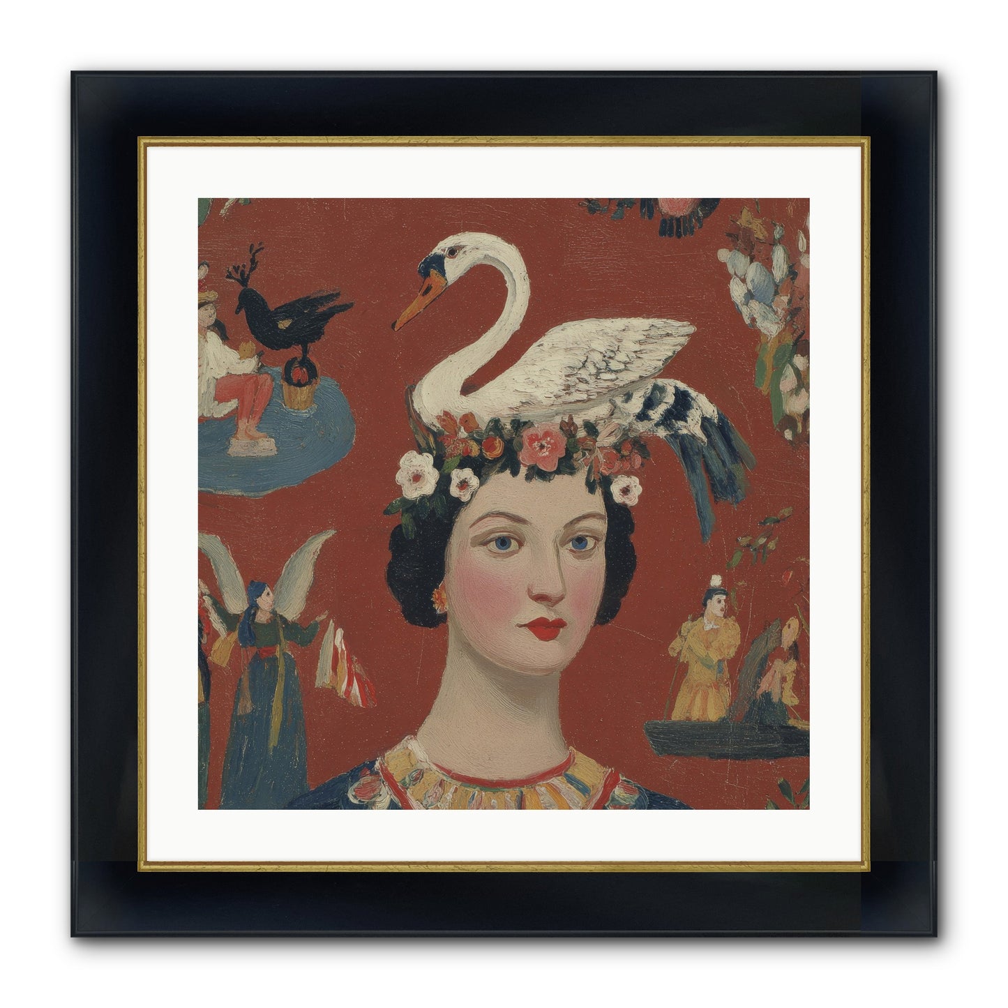 The Empress’s Reading Club Framed Print - Wide Black w/Gold 24x24