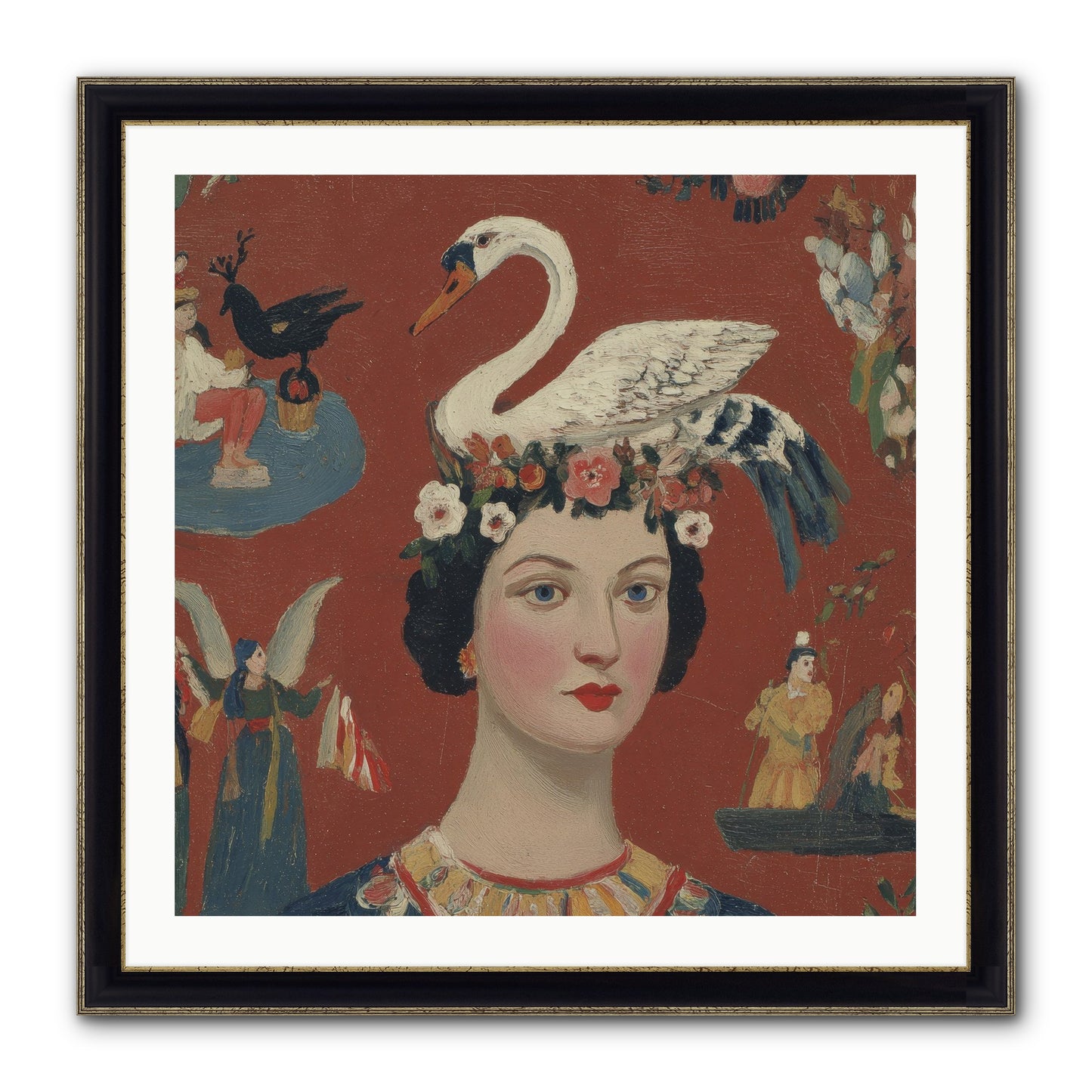 The Empress’s Reading Club Framed Print - Black & Gold 30x30