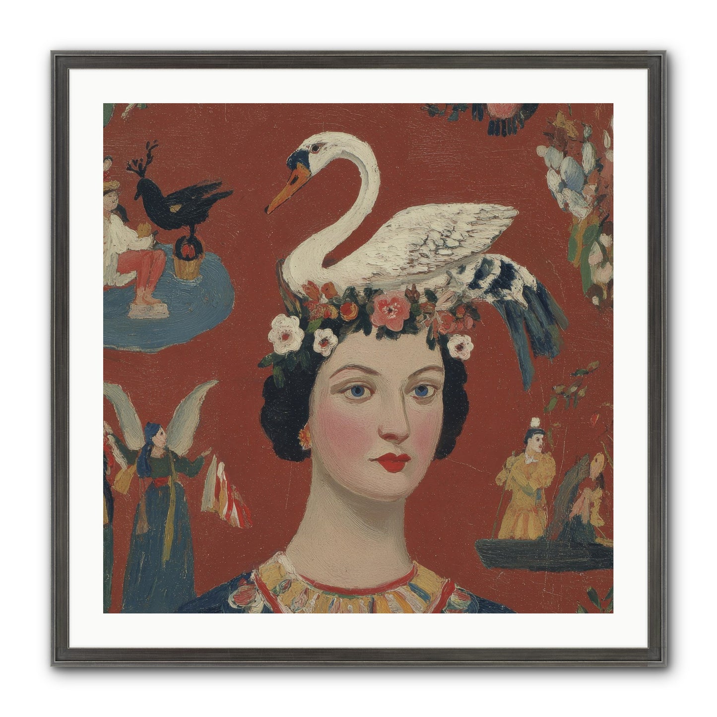 The Empress’s Reading Club Framed Print - Slimwoods Black/Silver 30x30