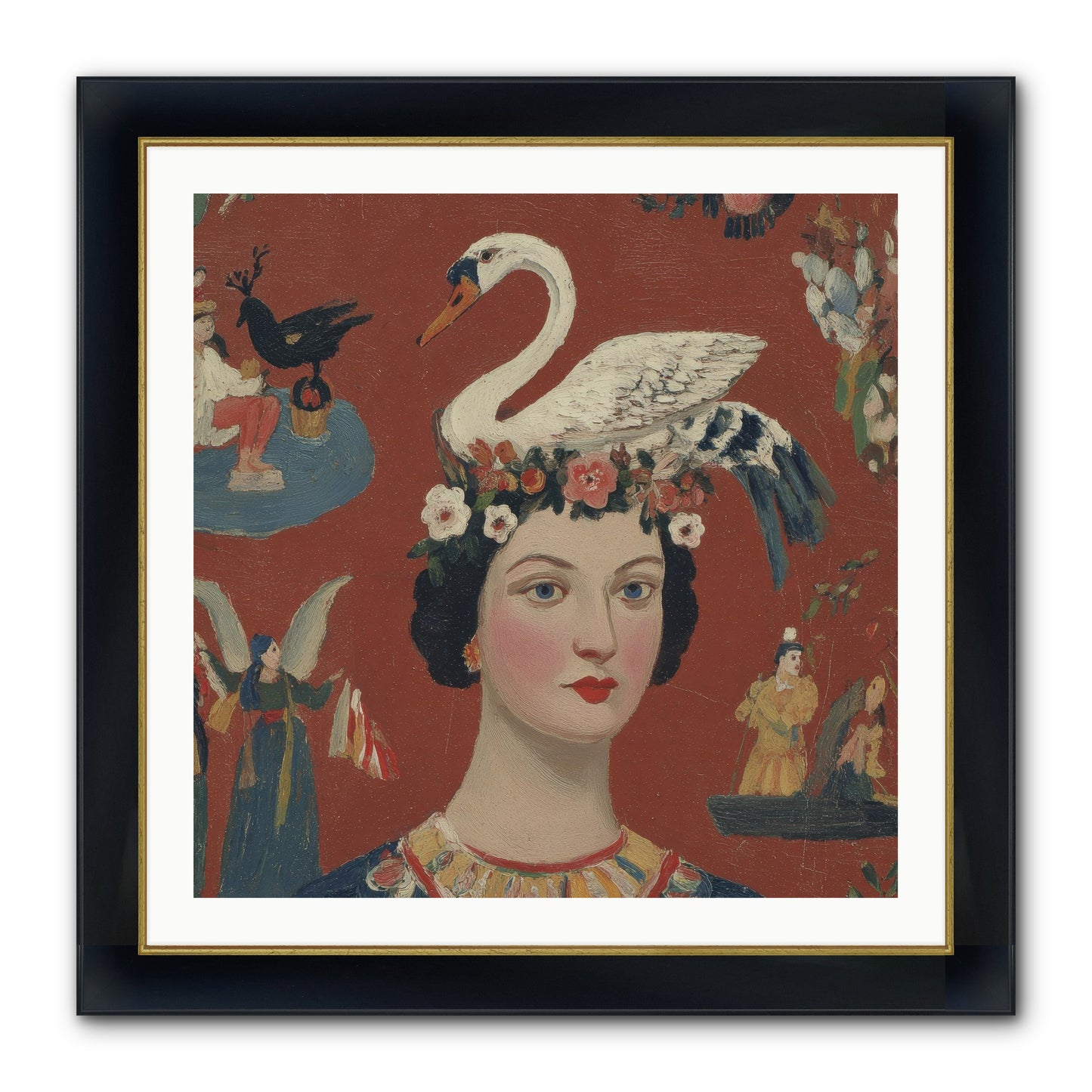 The Empress’s Reading Club Framed Print - Wide Black w/Gold 30x30