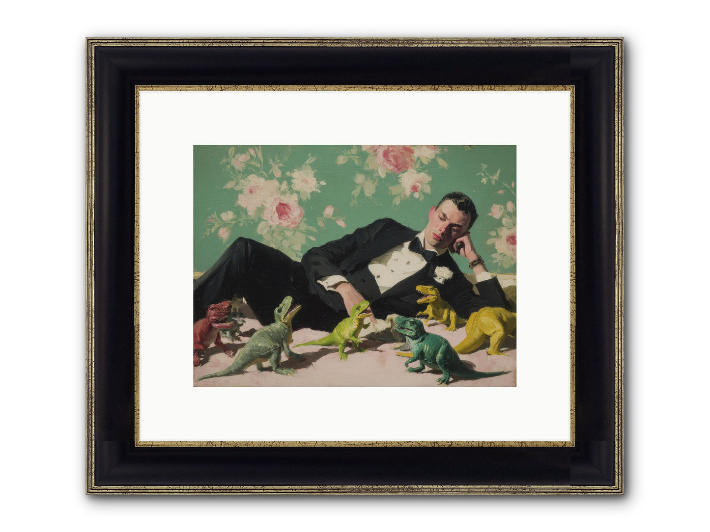The Empress Took The Autobahn Framed Print - Black & Gold 12x9